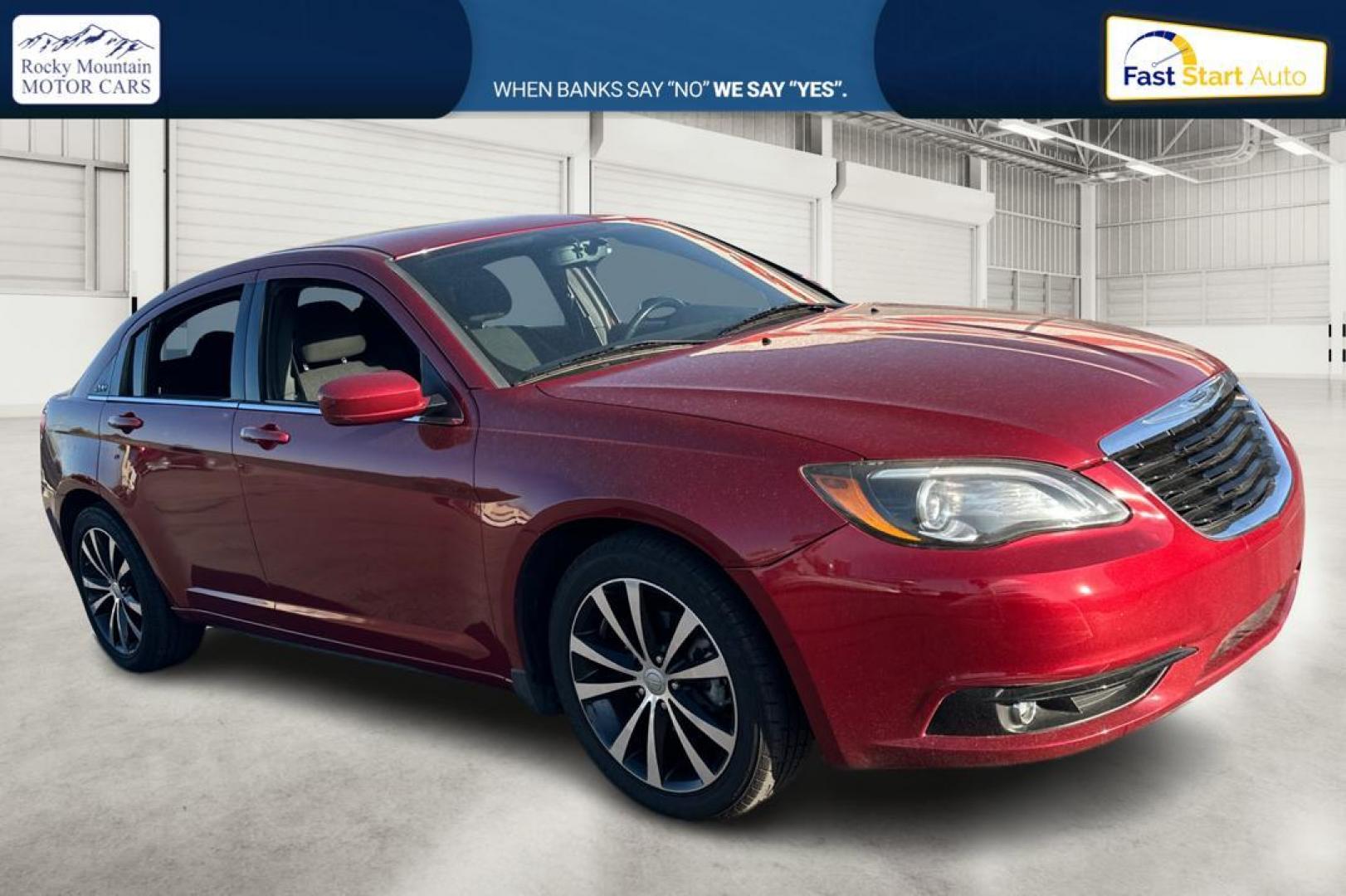 2012 Red Chrysler 200 Touring (1C3CCBBG7CN) with an 3.6L V6 DOHC 24V FFV engine, 6-Speed Automatic transmission, located at 344 S Washington Blvd, Ogden, UT, 84404, (801) 399-1799, 41.255482, -111.970848 - Photo#0