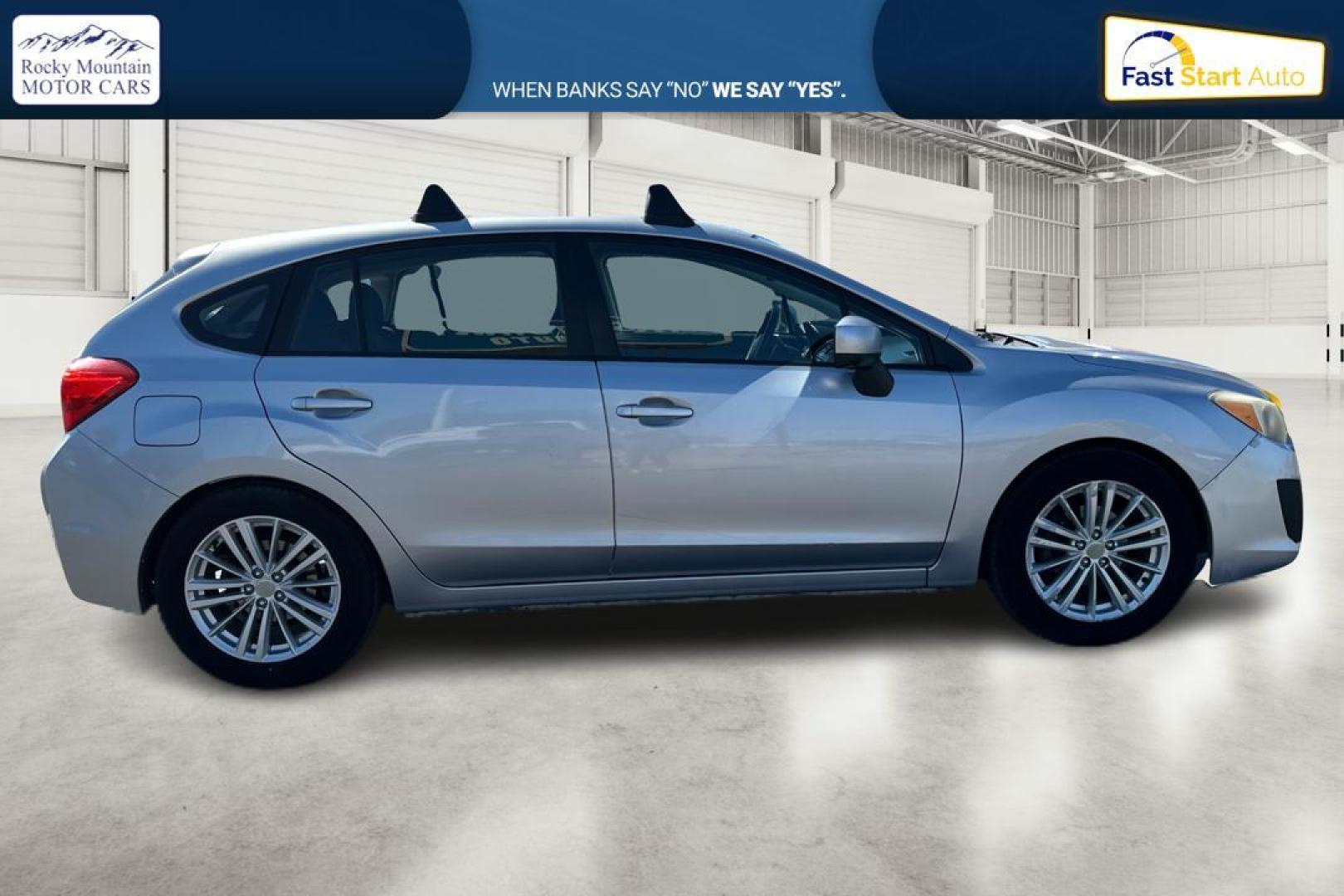 2012 Silver Subaru Impreza Premium Plus 5-Door+S/R (JF1GPAD65CH) with an 2.0L H4 DOHC 16V engine, Continuously Variable Transmission transmission, located at 7755 State Street, Midvale, UT, 84047, (801) 753-9063, 40.610329, -111.890656 - Photo#1