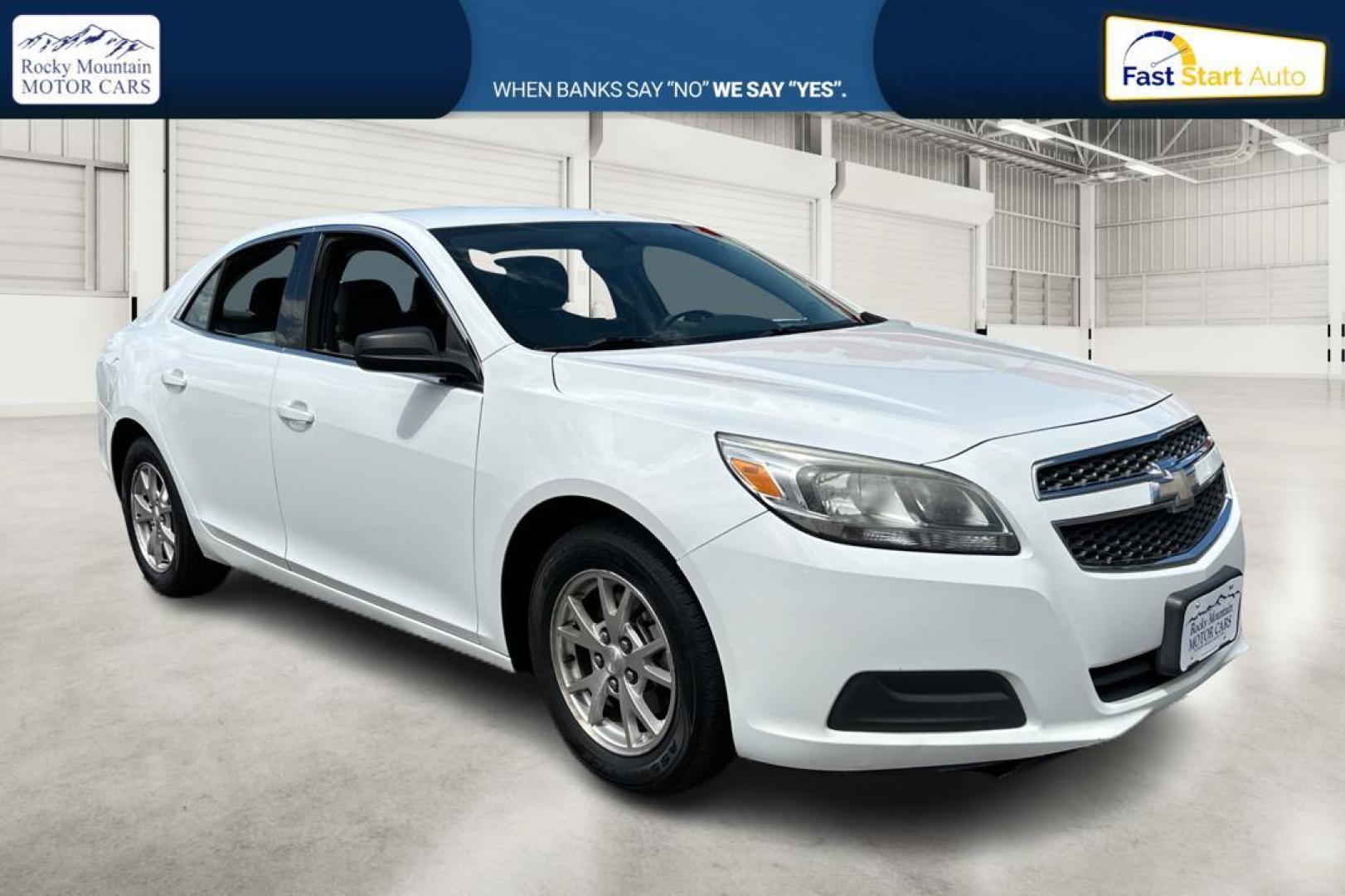 2013 White Chevrolet Malibu LS Fleet (1G11A5SA6DF) with an 2.5L L4 DOHC 16V engine, 6-Speed Automatic transmission, located at 344 S Washington Blvd, Ogden, UT, 84404, (801) 399-1799, 41.255482, -111.970848 - Photo#0