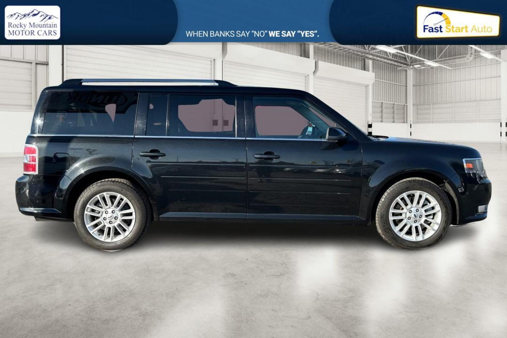 2013 Black Ford Flex SEL FWD (2FMGK5C84DB) with an 3.5L V6 DOHC 24V engine, 6-Speed Automatic Overdrive transmission, located at 7755 State Street, Midvale, UT, 84047, (801) 753-9063, 40.610329, -111.890656 - Photo#1