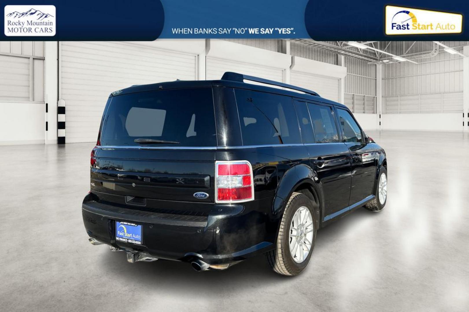 2013 Black Ford Flex SEL FWD (2FMGK5C84DB) with an 3.5L V6 DOHC 24V engine, 6-Speed Automatic Overdrive transmission, located at 7755 State Street, Midvale, UT, 84047, (801) 753-9063, 40.610329, -111.890656 - Photo#2