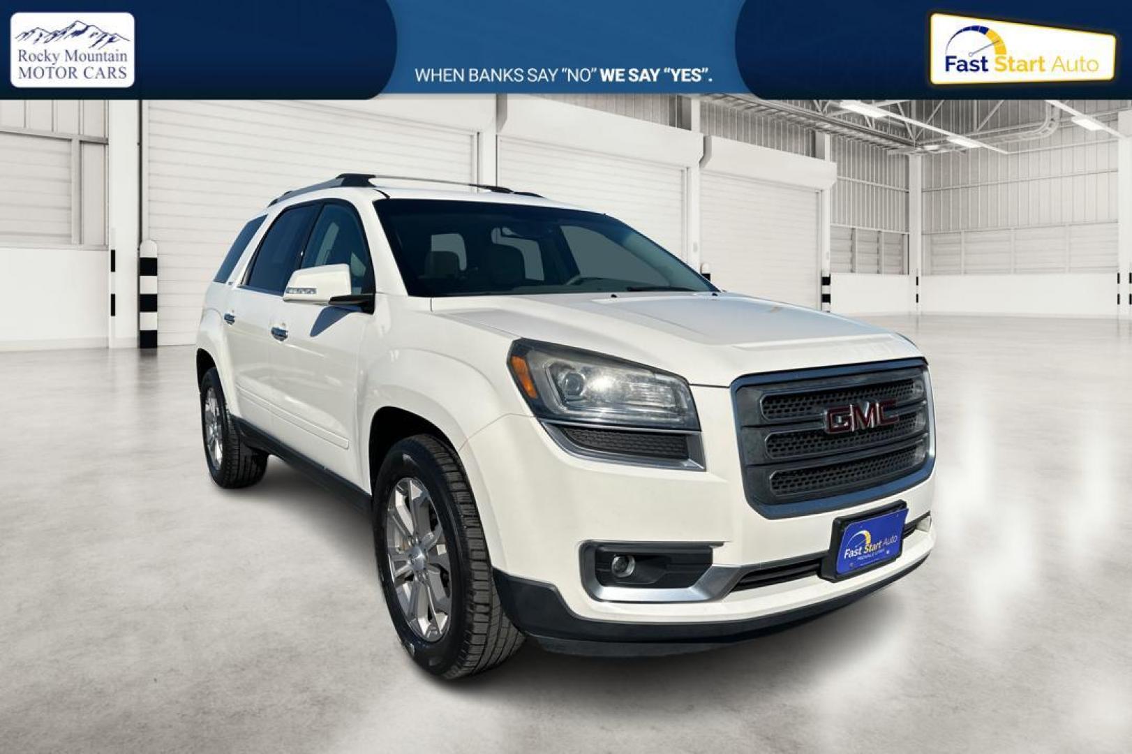 2013 White GMC Acadia SLT-2 FWD (1GKKRSKD1DJ) with an 3.6L V6 DOHC 24V engine, 6-Speed Automatic transmission, located at 767 S State Road, Pleasant Grove, UT, 84062, (801) 785-1058, 40.354839, -111.736687 - Photo#0