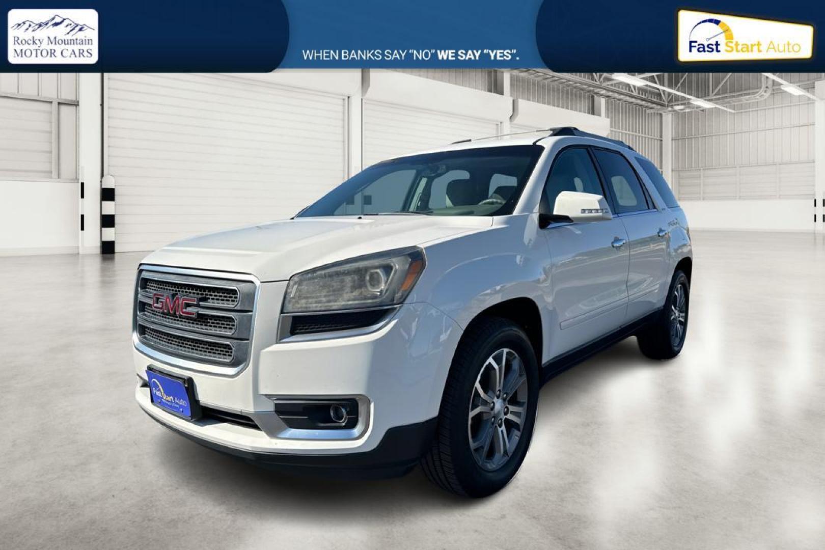 2013 White GMC Acadia SLT-2 FWD (1GKKRSKD1DJ) with an 3.6L V6 DOHC 24V engine, 6-Speed Automatic transmission, located at 767 S State Road, Pleasant Grove, UT, 84062, (801) 785-1058, 40.354839, -111.736687 - Photo#8