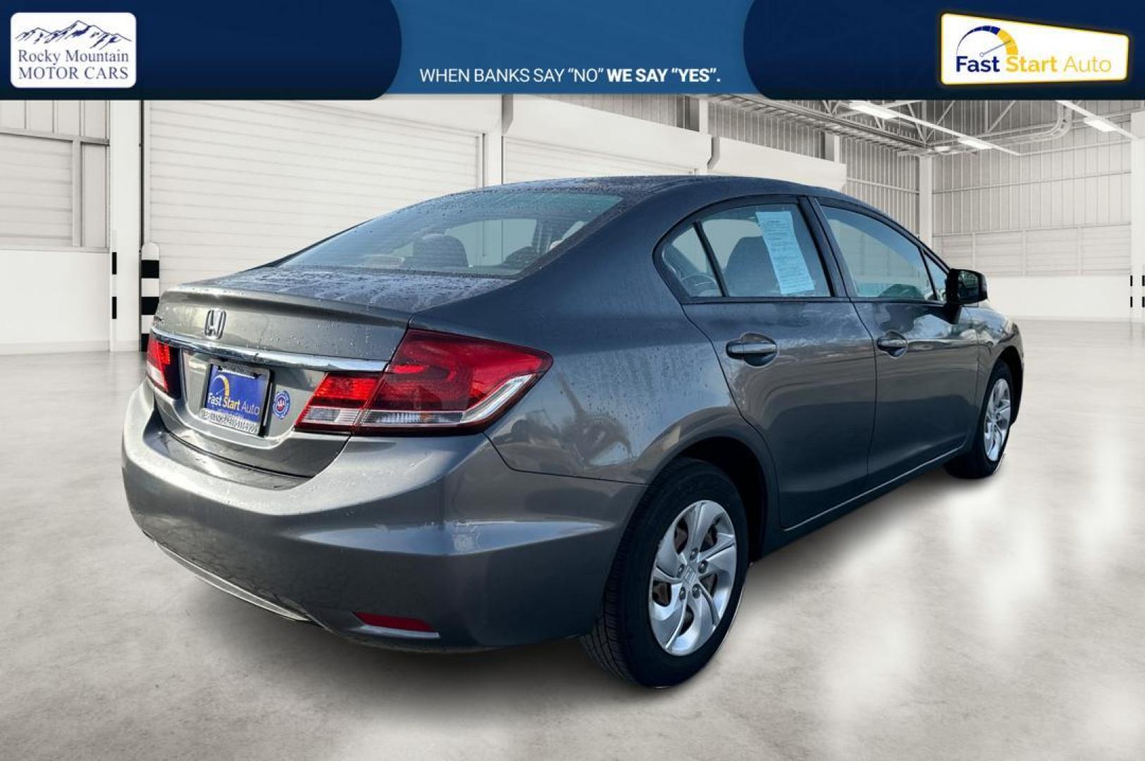 2013 Gray Honda Civic LX Sedan 5-Speed AT (19XFB2F51DE) with an 1.8L L4 SOHC 16V engine, 5-Speed Automatic transmission, located at 7755 State Street, Midvale, UT, 84047, (801) 753-9063, 40.610329, -111.890656 - Photo#2