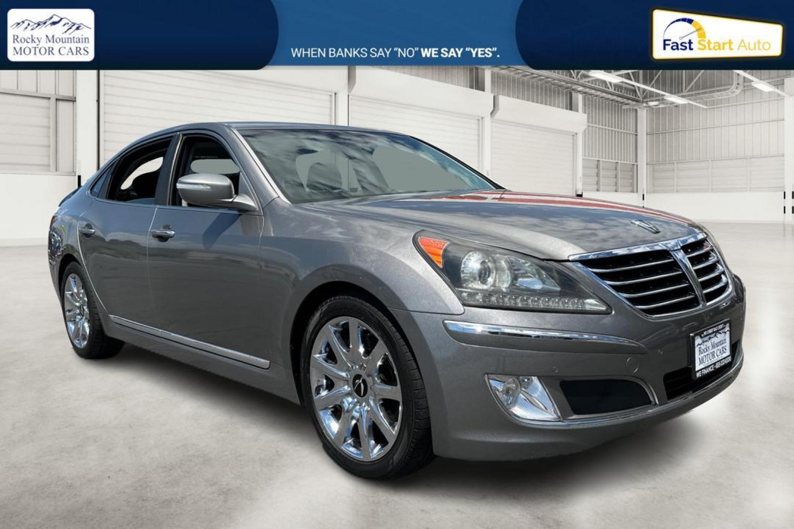 2013 Gray Hyundai Equus Signature (KMHGH4JH2DU) with an 5.0L V8 DOHC 32V engine, 6-Speed Automatic transmission, located at 767 S State Road, Pleasant Grove, UT, 84062, (801) 785-1058, 40.354839, -111.736687 - Photo#0