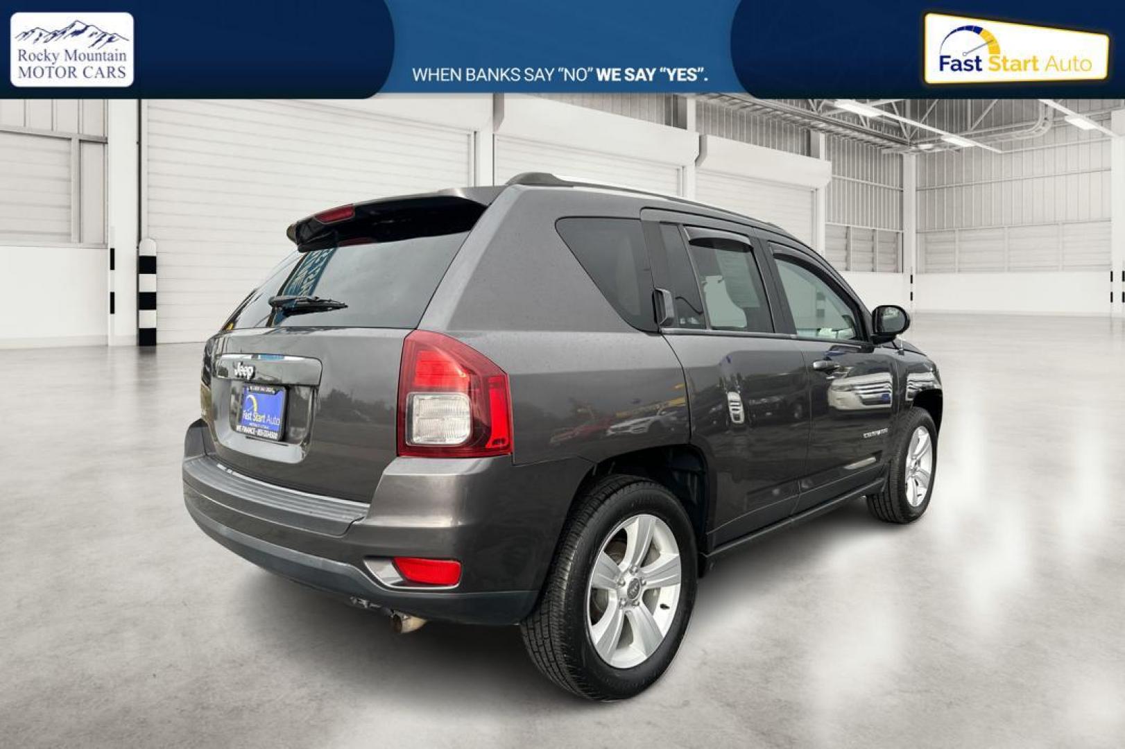 2014 Gray Jeep Compass Sport 4WD (1C4NJDBB3ED) with an 2.4L L4 DOHC 16V engine, Auto, 6-Spd AutoStick transmission, located at 7755 State Street, Midvale, UT, 84047, (801) 753-9063, 40.610329, -111.890656 - Photo#2