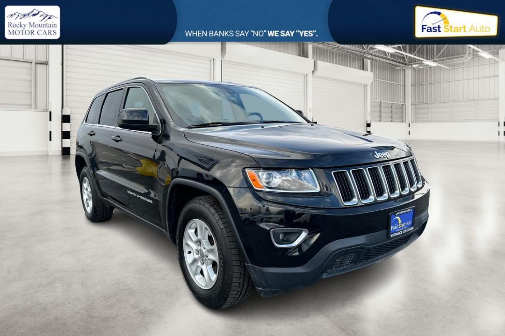 2014 Black Jeep Grand Cherokee Laredo 4WD (1C4RJFAG1EC) with an 3.6L V6 DOHC 24V engine, 5-Speed Automatic transmission, located at 7755 State Street, Midvale, UT, 84047, (801) 753-9063, 40.610329, -111.890656 - Photo#0