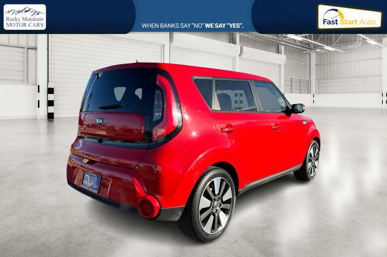 2014 Red Kia Soul ! (KNDJX3A58E7) with an 2.0L L4 DOHC 16V engine, 6-Speed Automatic transmission, located at 7755 State Street, Midvale, UT, 84047, (801) 753-9063, 40.610329, -111.890656 - Photo#2