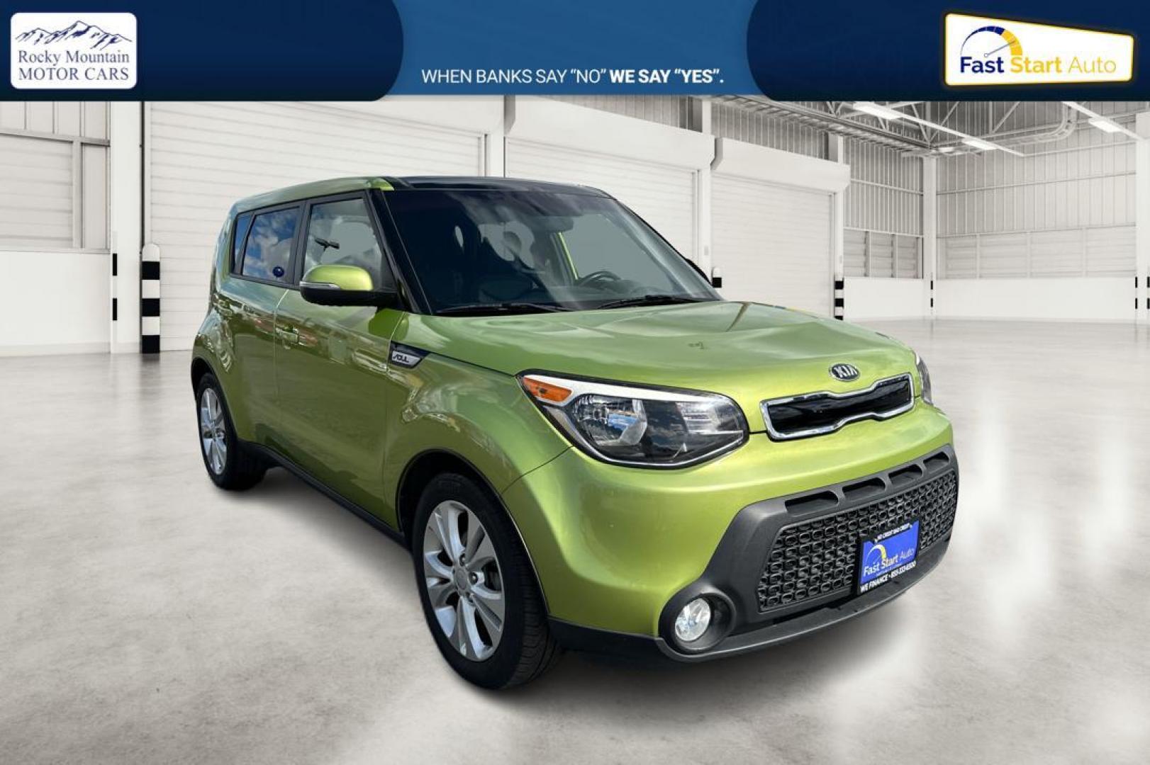 2014 Green Kia Soul + (KNDJP3A57E7) with an 2.0L L4 DOHC 16V engine, 6-Speed Automatic transmission, located at 767 S State Road, Pleasant Grove, UT, 84062, (801) 785-1058, 40.354839, -111.736687 - Photo#0