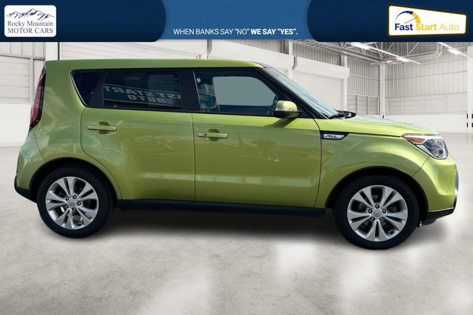 2014 Green Kia Soul + (KNDJP3A57E7) with an 2.0L L4 DOHC 16V engine, 6-Speed Automatic transmission, located at 767 S State Road, Pleasant Grove, UT, 84062, (801) 785-1058, 40.354839, -111.736687 - Photo#1