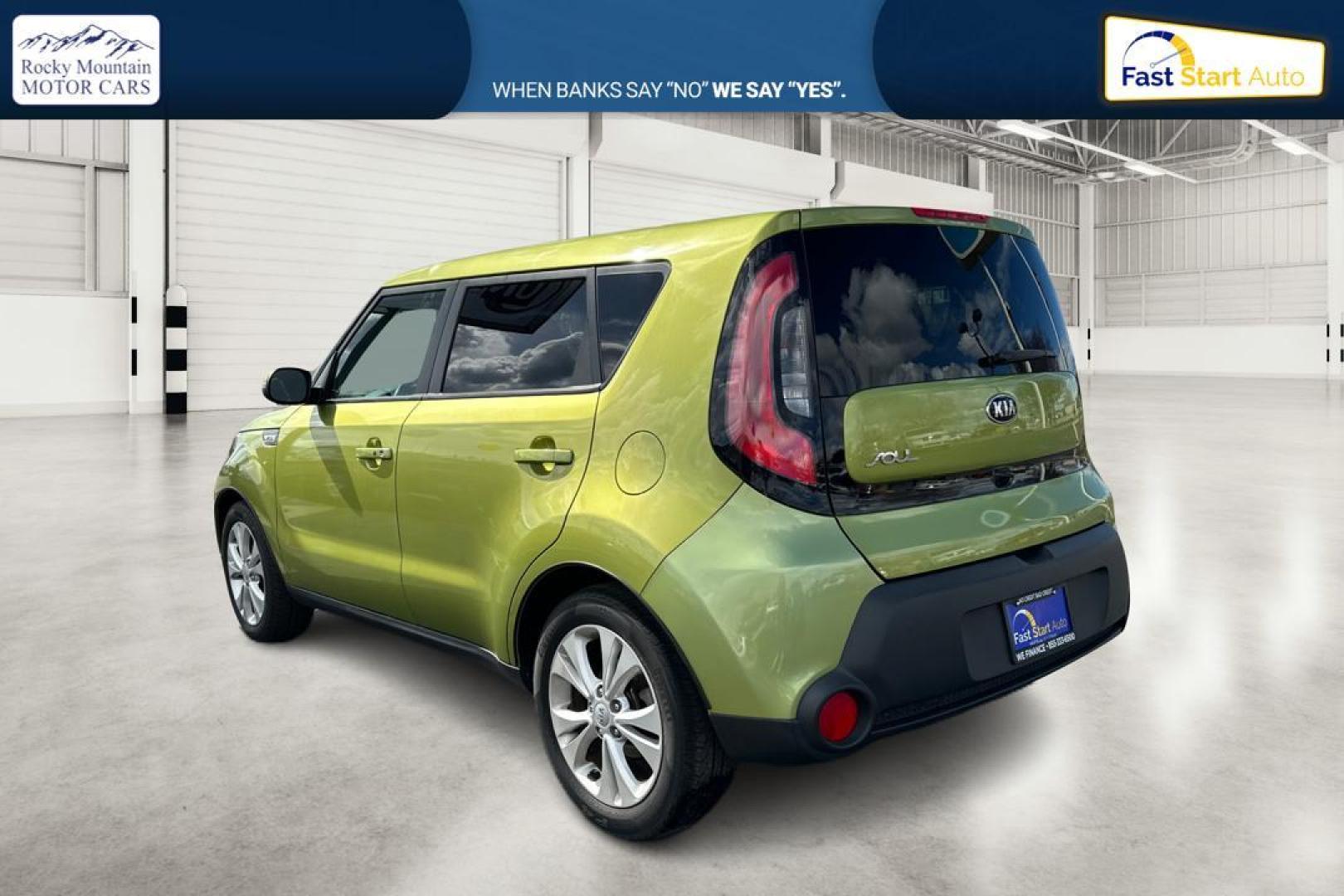 2014 Green Kia Soul + (KNDJP3A57E7) with an 2.0L L4 DOHC 16V engine, 6-Speed Automatic transmission, located at 767 S State Road, Pleasant Grove, UT, 84062, (801) 785-1058, 40.354839, -111.736687 - Photo#4