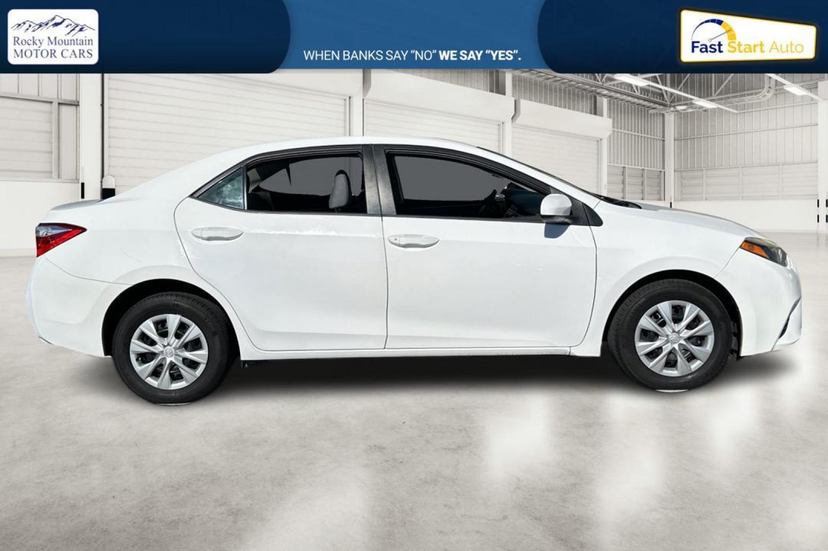 2014 White Toyota Corolla L 4-Speed AT (5YFBURHE1EP) with an 1.8L L4 DOHC 16V engine, 4-Speed Automatic transmission, located at 344 S Washington Blvd, Ogden, UT, 84404, (801) 399-1799, 41.255482, -111.970848 - Photo#1