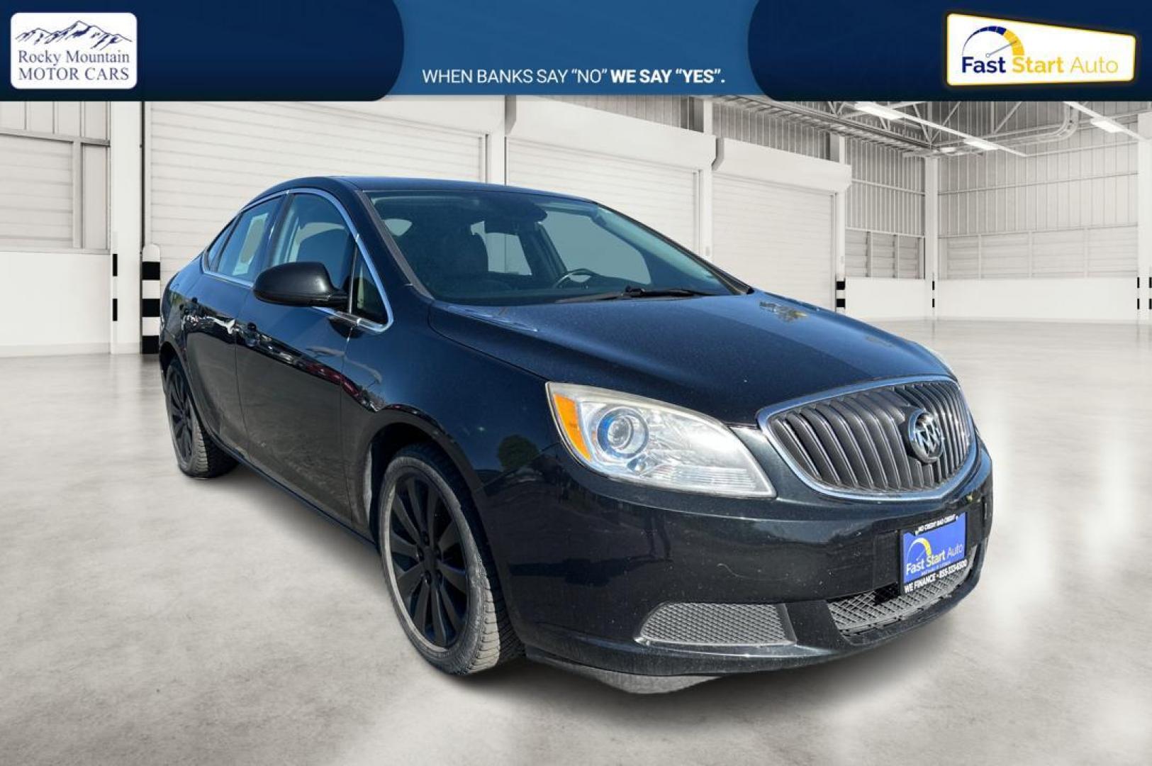2015 Black Buick Verano Base (1G4PP5SK6F4) with an 2.4L L4 DOHC 16V FFV engine, 6-Speed Automatic transmission, located at 767 S State Road, Pleasant Grove, UT, 84062, (801) 785-1058, 40.354839, -111.736687 - Photo#0