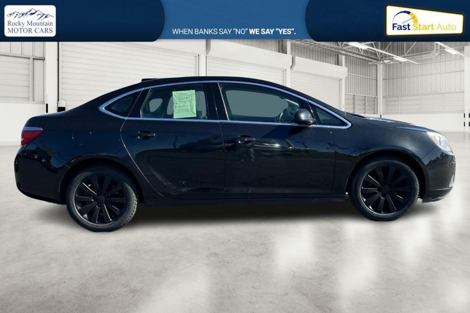 2015 Black Buick Verano Base (1G4PP5SK6F4) with an 2.4L L4 DOHC 16V FFV engine, 6-Speed Automatic transmission, located at 767 S State Road, Pleasant Grove, UT, 84062, (801) 785-1058, 40.354839, -111.736687 - Photo#1