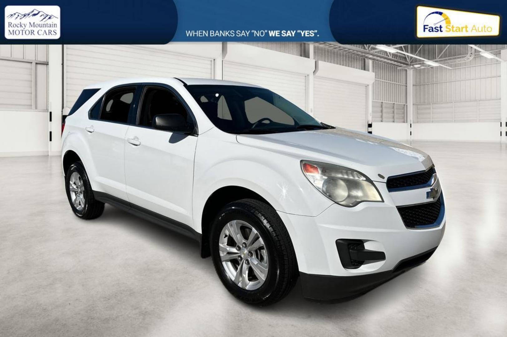 2015 White Chevrolet Equinox LS 2WD (2GNALAEK5F6) with an 2.4L L4 DOHC 16V FFV engine, 6-Speed Automatic transmission, located at 344 S Washington Blvd, Ogden, UT, 84404, (801) 399-1799, 41.255482, -111.970848 - Photo#0