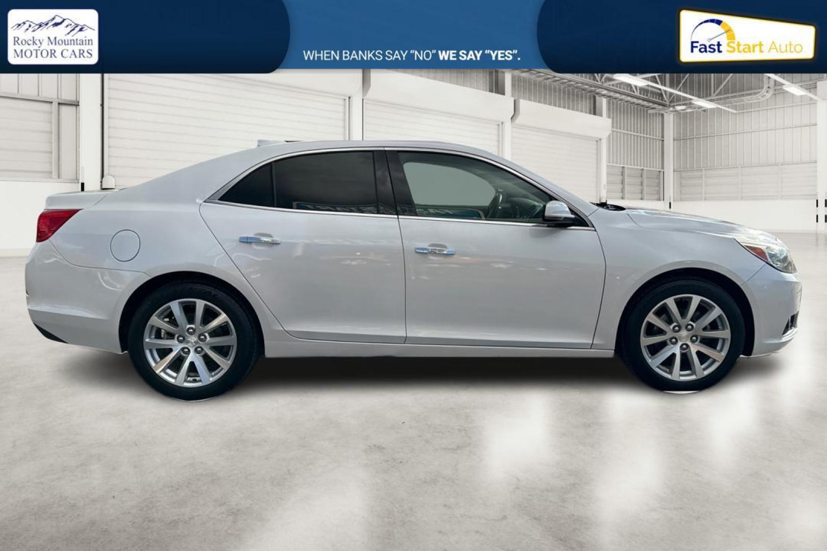 2015 White Chevrolet Malibu 1LTZ (1G11F5SL4FF) with an 2.5L L4 DOHC 16V engine, 6-Speed Automatic transmission, located at 7755 State Street, Midvale, UT, 84047, (801) 753-9063, 40.610329, -111.890656 - Photo#1