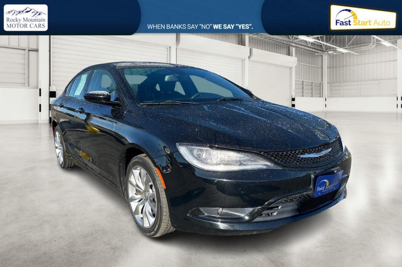 2015 Black Chrysler 200 S (1C3CCCBG6FN) with an 3.6L V6 DOHC 24V FFV engine, 9-Speed Automatic transmission, located at 7755 State Street, Midvale, UT, 84047, (801) 753-9063, 40.610329, -111.890656 - Photo#0