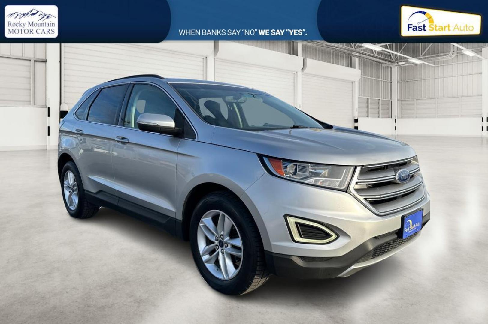 2015 Silver Ford Edge SEL FWD (2FMTK3J80FB) with an 3.5L V6 DOHC 24V engine, 6-Speed Automatic transmission, located at 7755 State Street, Midvale, UT, 84047, (801) 753-9063, 40.610329, -111.890656 - Photo#0