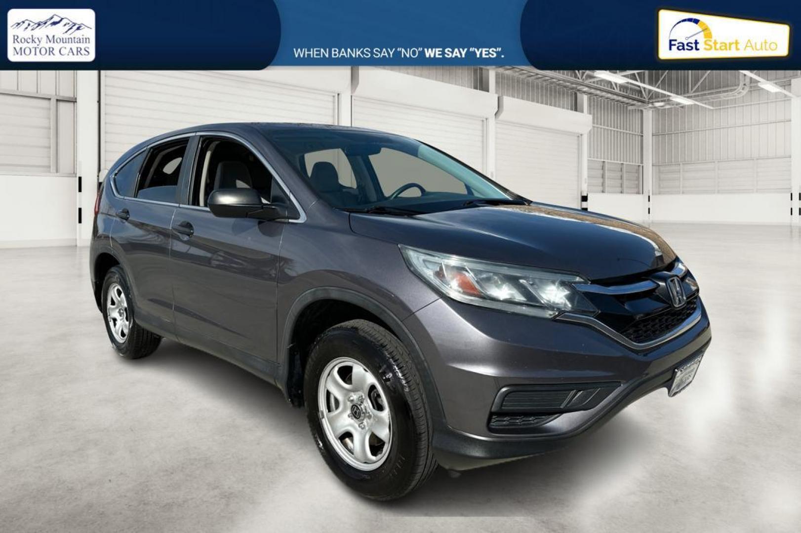 2015 Gray Honda CR-V LX 4WD (5J6RM4H30FL) with an 2.4L L4 DOHC 16V engine, Continuously Variable Transmission transmission, located at 7755 State Street, Midvale, UT, 84047, (801) 753-9063, 40.610329, -111.890656 - Photo#0