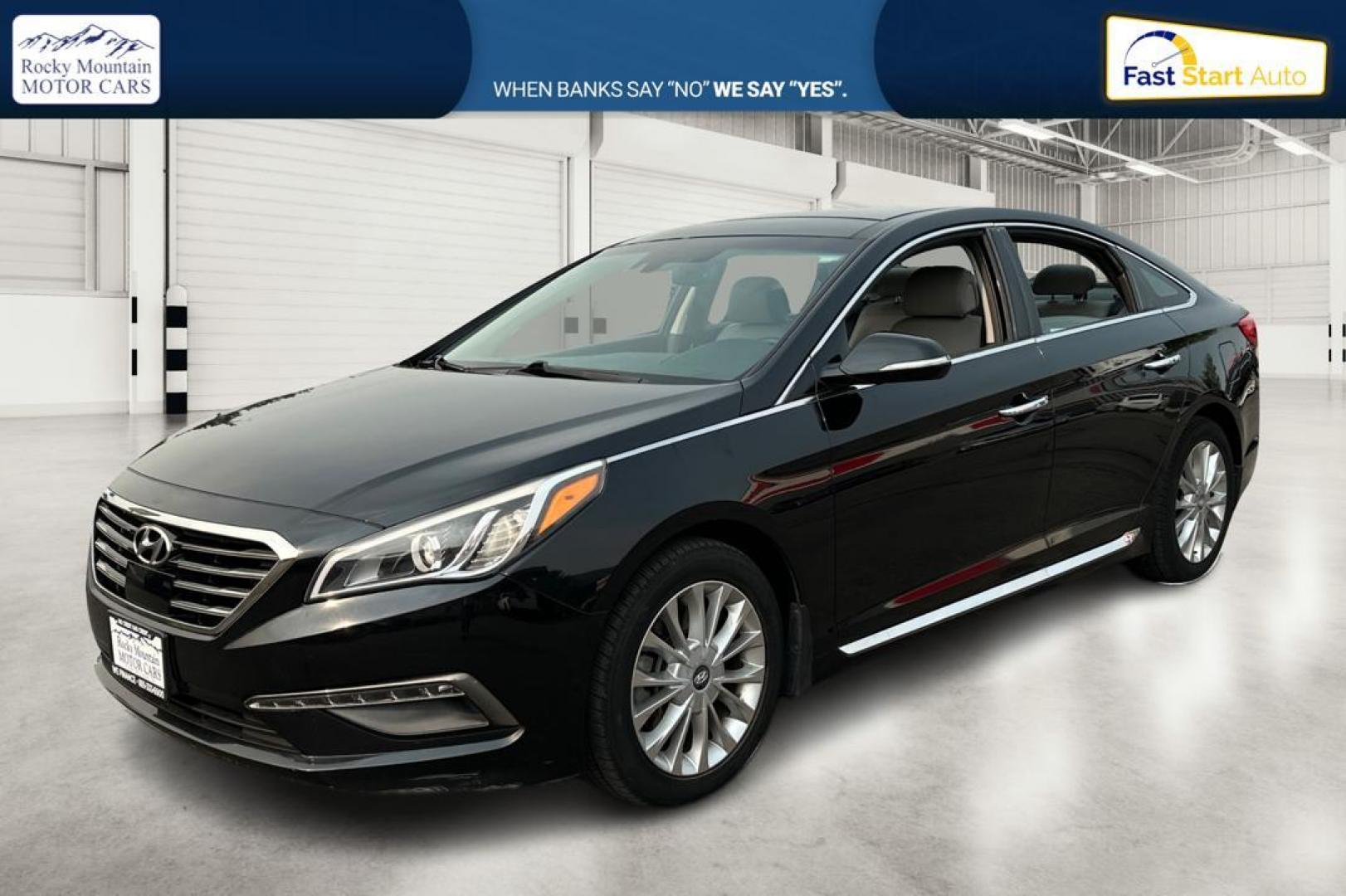 2015 Black Hyundai Sonata Sport (5NPE34AF4FH) with an 2.4L L4 DOHC 16V engine, 6-Speed Automatic transmission, located at 767 S State Road, Pleasant Grove, UT, 84062, (801) 785-1058, 40.354839, -111.736687 - Photo#8