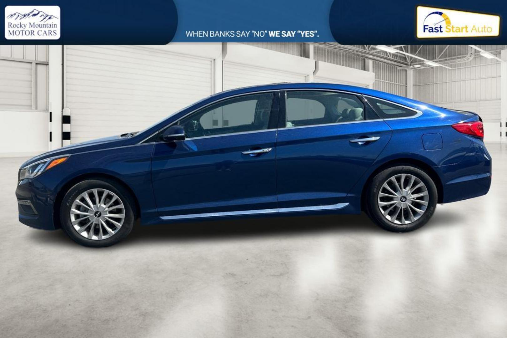 2015 Blue Hyundai Sonata Sport (5NPE34AF0FH) with an 2.4L L4 DOHC 16V engine, 6-Speed Automatic transmission, located at 7755 State Street, Midvale, UT, 84047, (801) 753-9063, 40.610329, -111.890656 - Photo#5