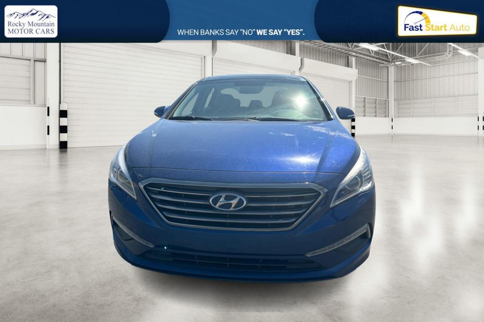 2015 Blue Hyundai Sonata Sport (5NPE34AF0FH) with an 2.4L L4 DOHC 16V engine, 6-Speed Automatic transmission, located at 7755 State Street, Midvale, UT, 84047, (801) 753-9063, 40.610329, -111.890656 - Photo#7