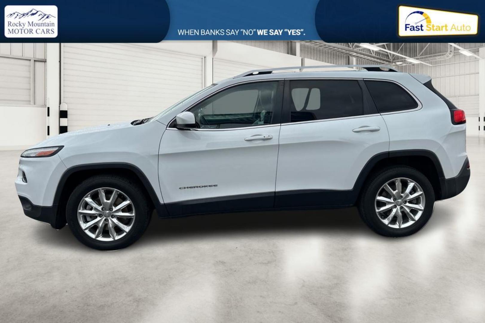 2015 White Jeep Cherokee Limited FWD (1C4PJLDS1FW) with an 3.2L V6 DOHC 24V engine, 9-Speed Automatic transmission, located at 7755 State Street, Midvale, UT, 84047, (801) 753-9063, 40.610329, -111.890656 - Photo#6