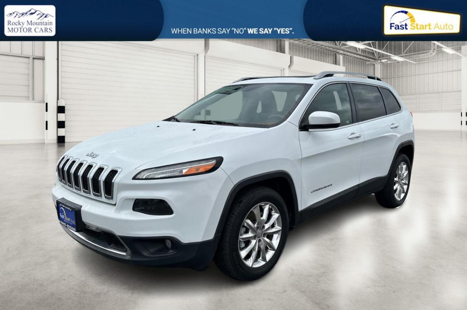 2015 White Jeep Cherokee Limited FWD (1C4PJLDS1FW) with an 3.2L V6 DOHC 24V engine, 9-Speed Automatic transmission, located at 7755 State Street, Midvale, UT, 84047, (801) 753-9063, 40.610329, -111.890656 - Photo#8