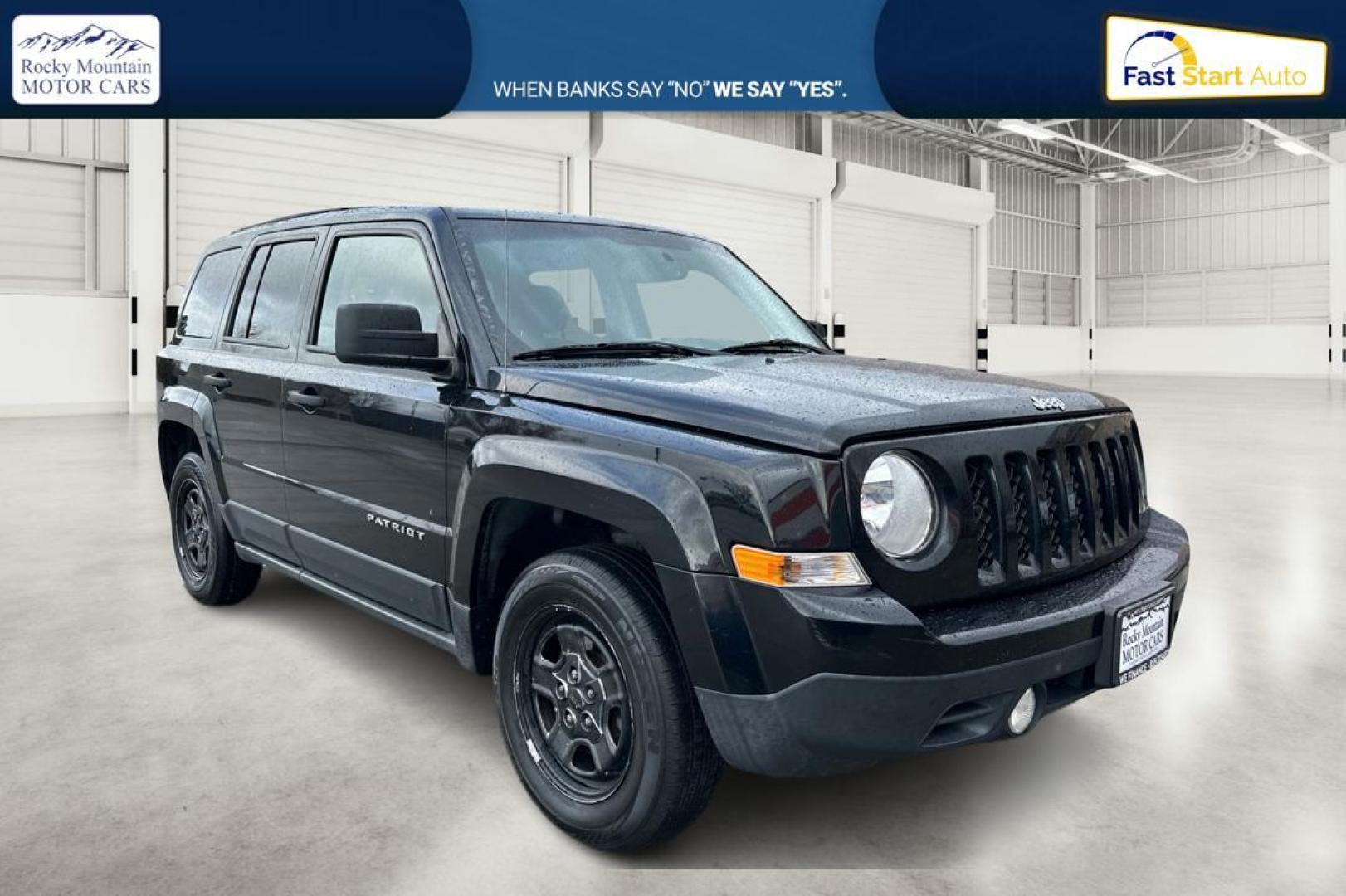 2015 Black Jeep Patriot Sport 2WD (1C4NJPBA5FD) with an 2.0L L4 DOHC 16V engine, Automatic, CVT transmission, located at 7755 State Street, Midvale, UT, 84047, (801) 753-9063, 40.610329, -111.890656 - Photo#0