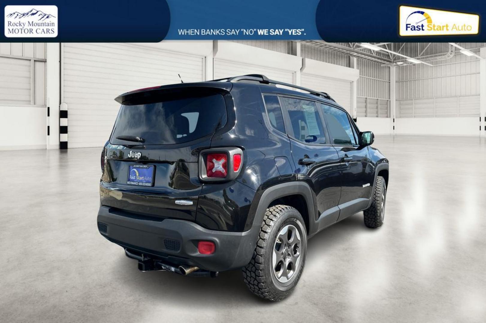 2015 Black Jeep Renegade Latitude FWD (ZACCJABH8FP) with an 1.4L L4 DOHC 16V TURBO engine, 6M transmission, located at 7755 State Street, Midvale, UT, 84047, (801) 753-9063, 40.610329, -111.890656 - Photo#2