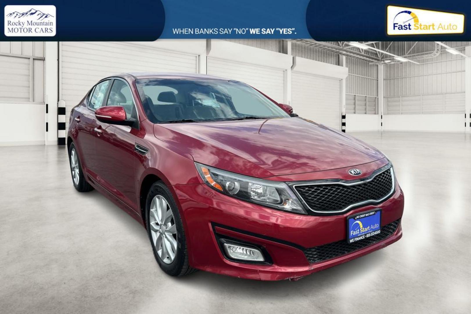 2015 Red Kia Optima LX (5XXGM4A73FG) with an 2.4L L4 DOHC 16V engine, 6-Speed Automatic transmission, located at 7755 State Street, Midvale, UT, 84047, (801) 753-9063, 40.610329, -111.890656 - Photo#0