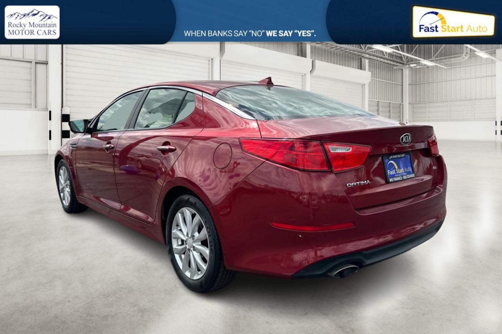 2015 Red Kia Optima LX (5XXGM4A73FG) with an 2.4L L4 DOHC 16V engine, 6-Speed Automatic transmission, located at 7755 State Street, Midvale, UT, 84047, (801) 753-9063, 40.610329, -111.890656 - Photo#4