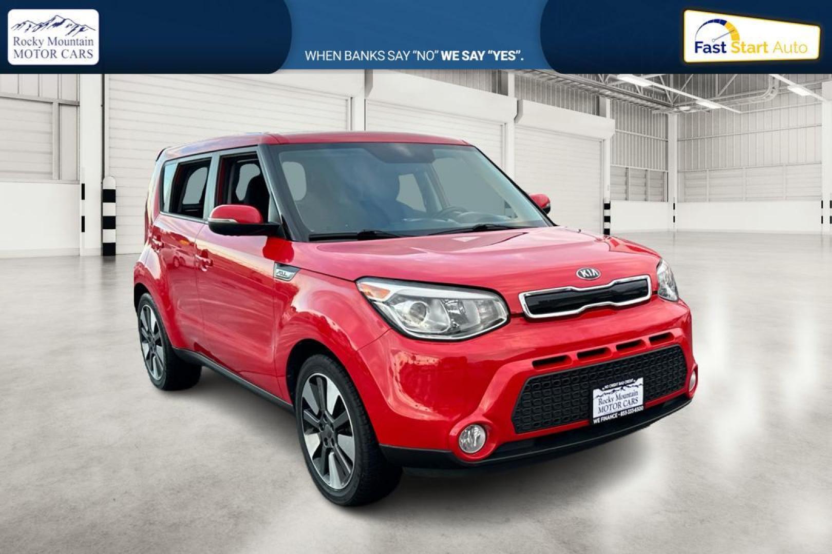 2015 Red Kia Soul ! (KNDJX3A50F7) with an 2.0L L4 DOHC 16V engine, 6-Speed Automatic transmission, located at 7755 State Street, Midvale, UT, 84047, (801) 753-9063, 40.610329, -111.890656 - Photo#0