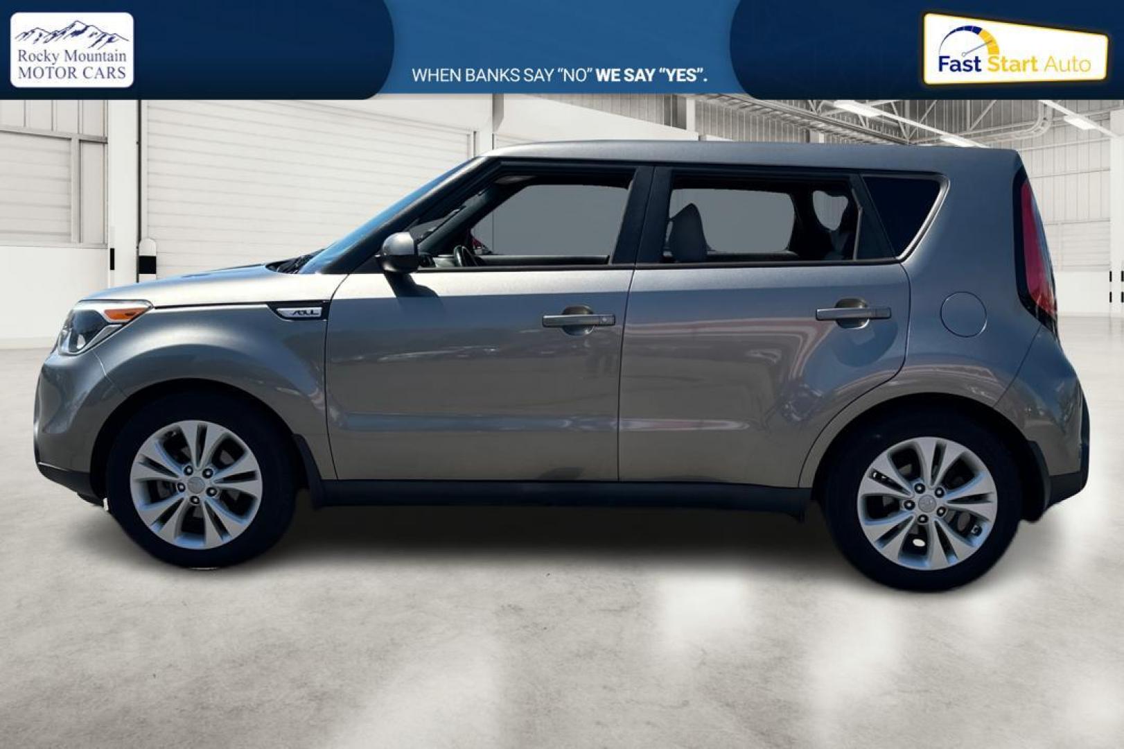 2015 Gray Kia Soul + (KNDJP3A51F7) with an 2.0L L4 DOHC 16V engine, 6-Speed Automatic transmission, located at 7755 State Street, Midvale, UT, 84047, (801) 753-9063, 40.610329, -111.890656 - Photo#5