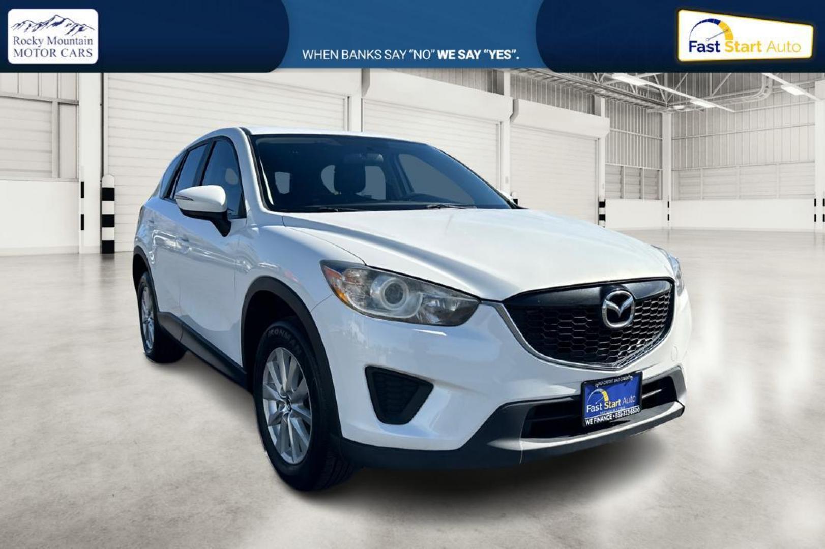 2015 White Mazda CX-5 Sport AT (JM3KE2BE4F0) with an 2.5L L4 DOHC 16V engine, 6-Speed Automatic transmission, located at 7755 State Street, Midvale, UT, 84047, (801) 753-9063, 40.610329, -111.890656 - Photo#0