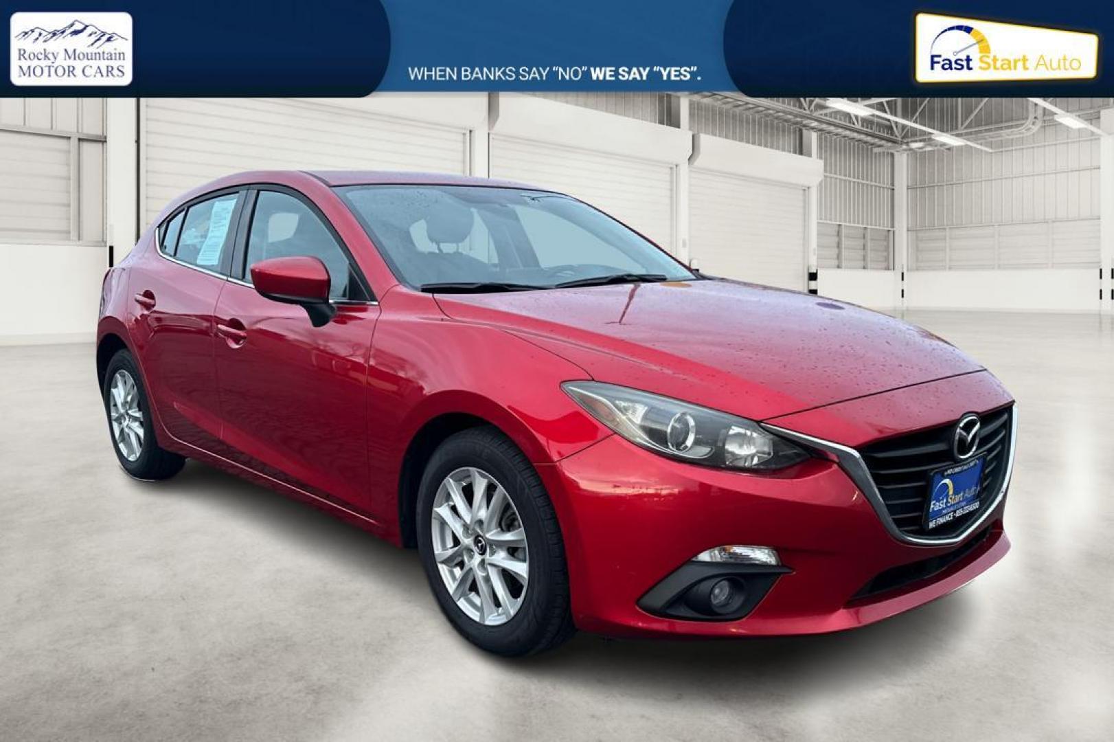 2015 Red Mazda MAZDA3 i Grand Touring AT 5-Door (JM1BM1M75F1) with an 2.0L L4 DOHC 16V engine, 6-Speed Automatic transmission, located at 7755 State Street, Midvale, UT, 84047, (801) 753-9063, 40.610329, -111.890656 - Photo#0