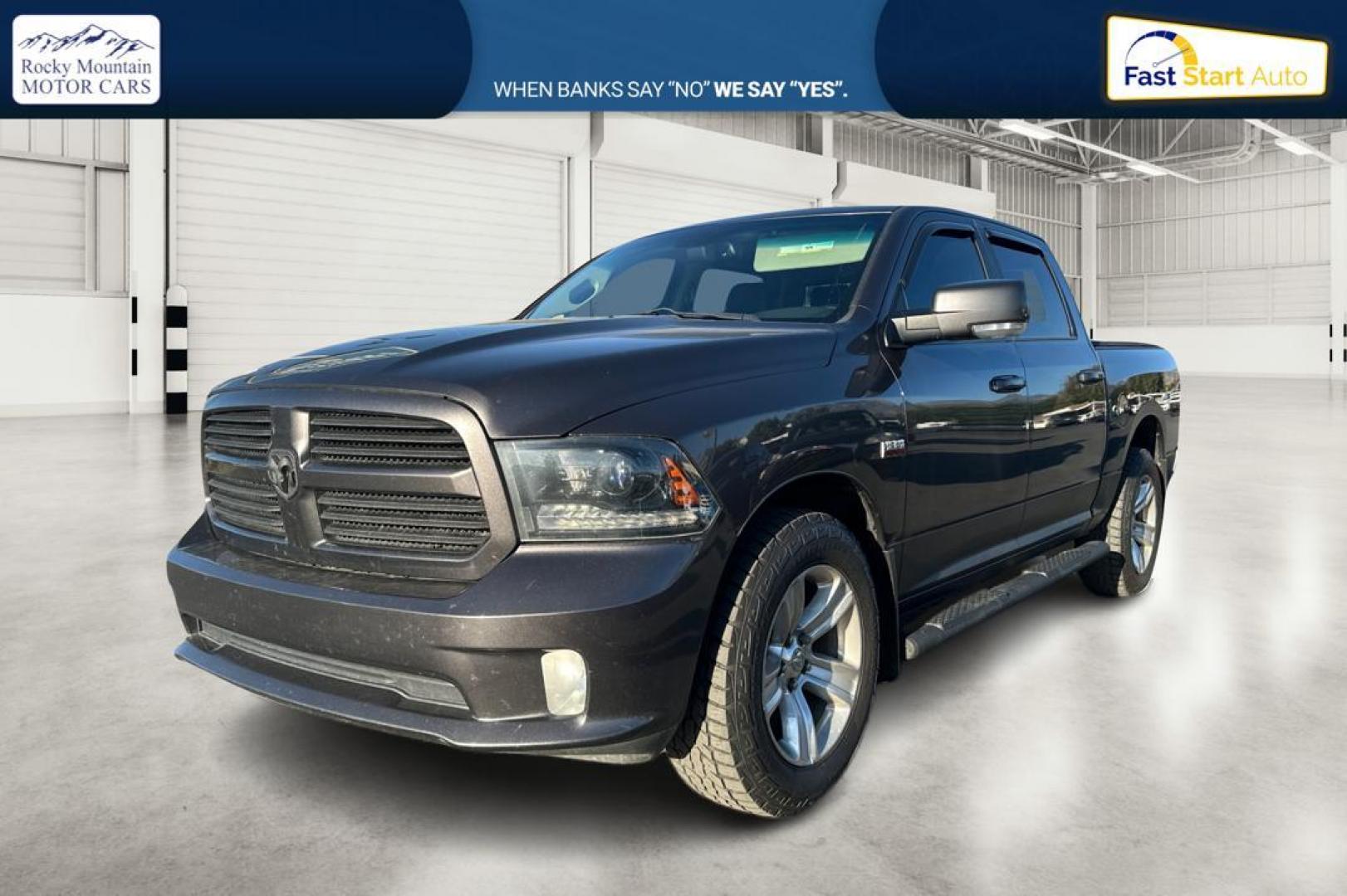 2015 Gray RAM 1500 Sport Crew Cab SWB 4WD (1C6RR7MT1FS) with an 5.7L V8 OHV 16V engine, 6-Speed Automatic transmission, located at 7755 State Street, Midvale, UT, 84047, (801) 753-9063, 40.610329, -111.890656 - Photo#8