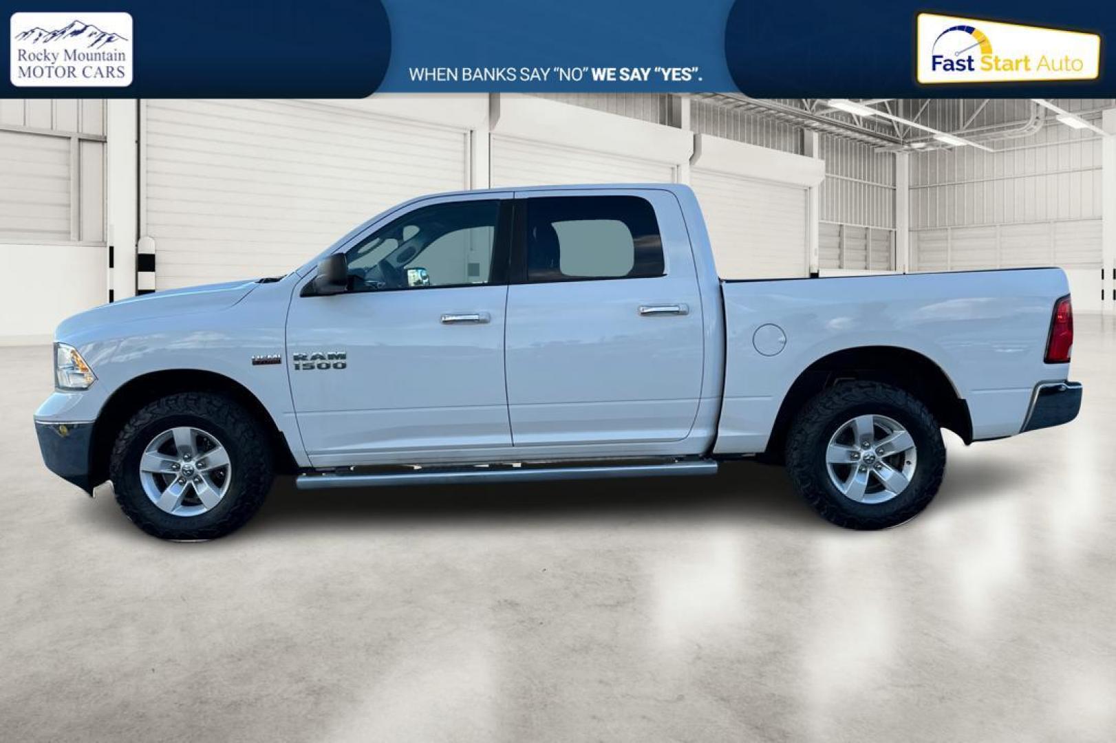 2015 White RAM 1500 SLT Crew Cab SWB 4WD (1C6RR7LT2FS) with an 5.7L V8 OHV 16V engine, 6-Speed Automatic transmission, located at 767 S State Road, Pleasant Grove, UT, 84062, (801) 785-1058, 40.354839, -111.736687 - Photo#6