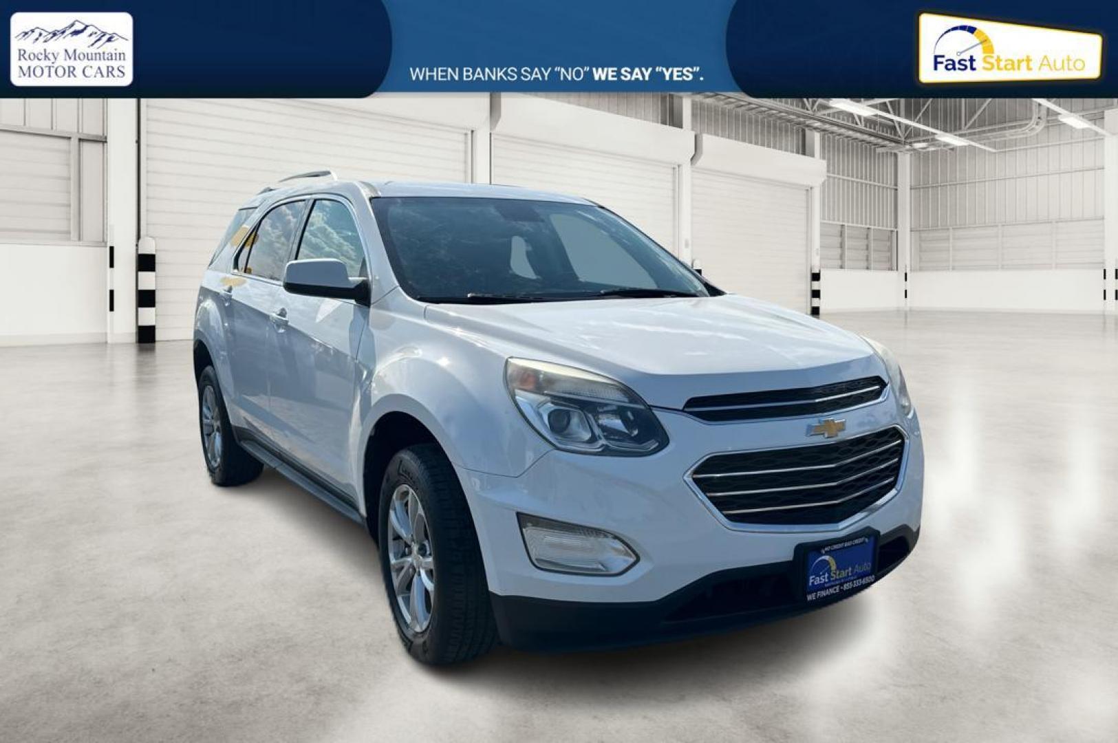 2016 White Chevrolet Equinox LT AWD (2GNFLFE3XG6) with an 3.6L V6 DOHC 24V engine, 6A transmission, located at 7755 State Street, Midvale, UT, 84047, (801) 753-9063, 40.610329, -111.890656 - Photo#0