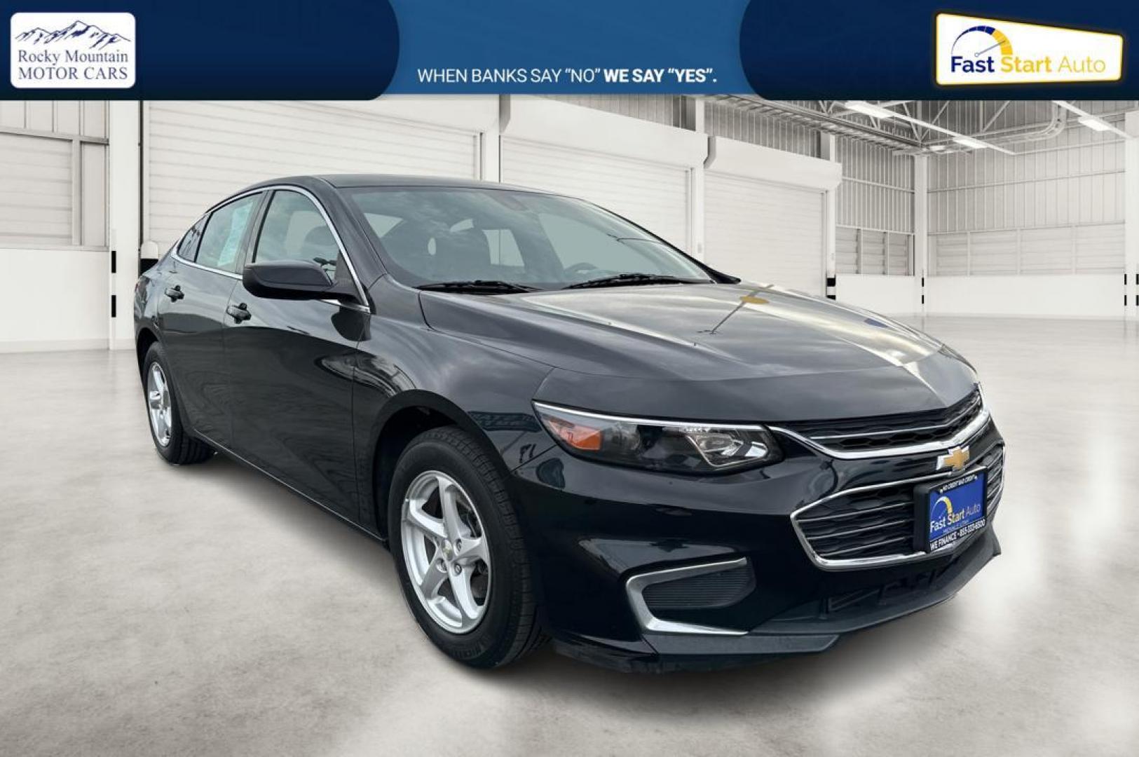 2016 Black Chevrolet Malibu LS (1G1ZB5ST6GF) with an 1.5L L4 DOHC 16V engine, 6A transmission, located at 7755 State Street, Midvale, UT, 84047, (801) 753-9063, 40.610329, -111.890656 - Photo#0