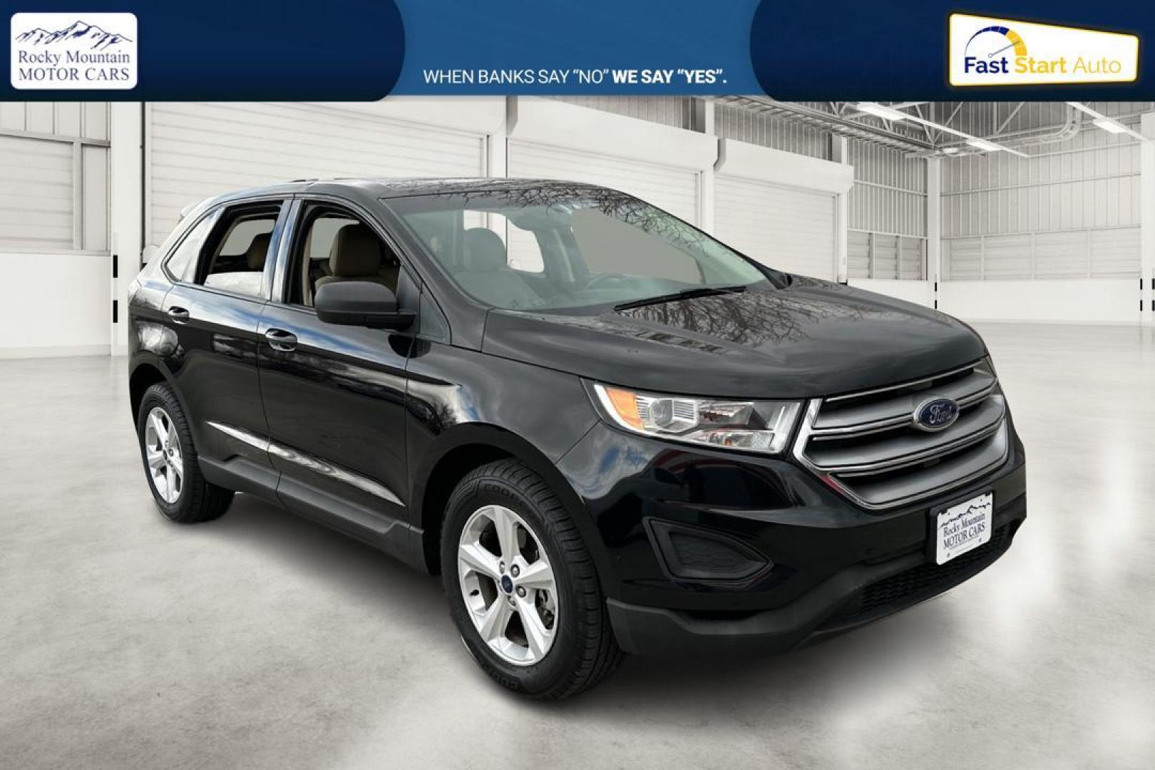 2016 Black Ford Edge SE FWD (2FMPK3G91GB) with an 2.0L L4 DOHC 16V engine, 6A transmission, located at 344 S Washington Blvd, Ogden, UT, 84404, (801) 399-1799, 41.255482, -111.970848 - Photo#0