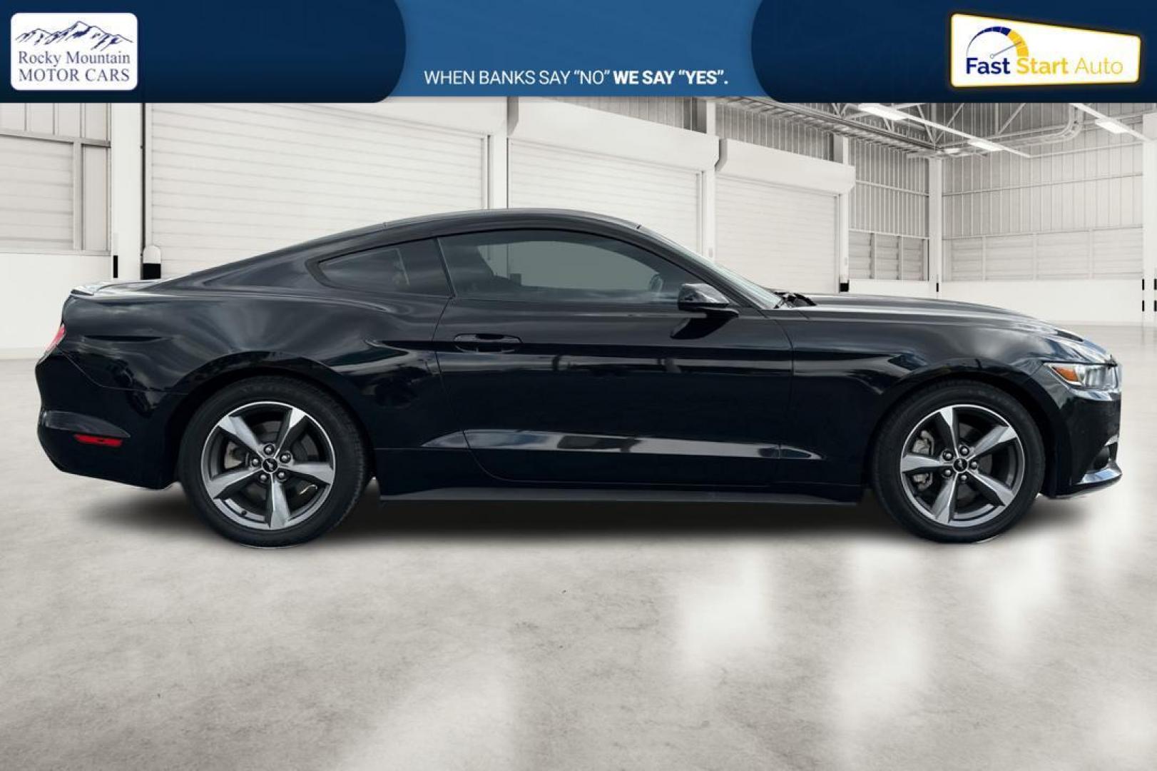 2016 Black Ford Mustang V6 Coupe (1FA6P8AM6G5) with an 3.7L V6 DOHC 24V engine, Auto, 6-Spd SelectShift transmission, located at 7755 State Street, Midvale, UT, 84047, (801) 753-9063, 40.610329, -111.890656 - Photo#1