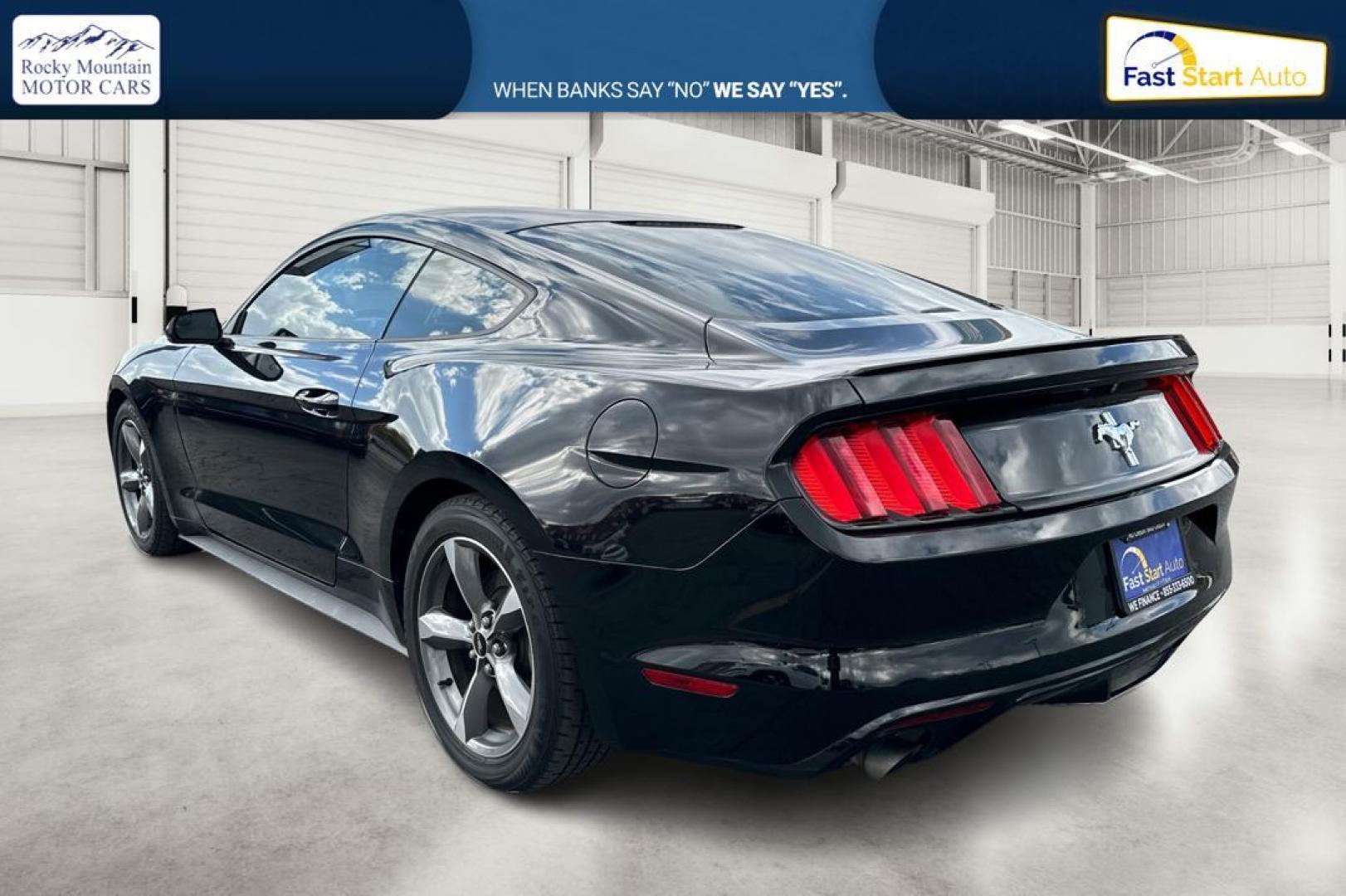 2016 Black Ford Mustang V6 Coupe (1FA6P8AM6G5) with an 3.7L V6 DOHC 24V engine, Auto, 6-Spd SelectShift transmission, located at 7755 State Street, Midvale, UT, 84047, (801) 753-9063, 40.610329, -111.890656 - Photo#5