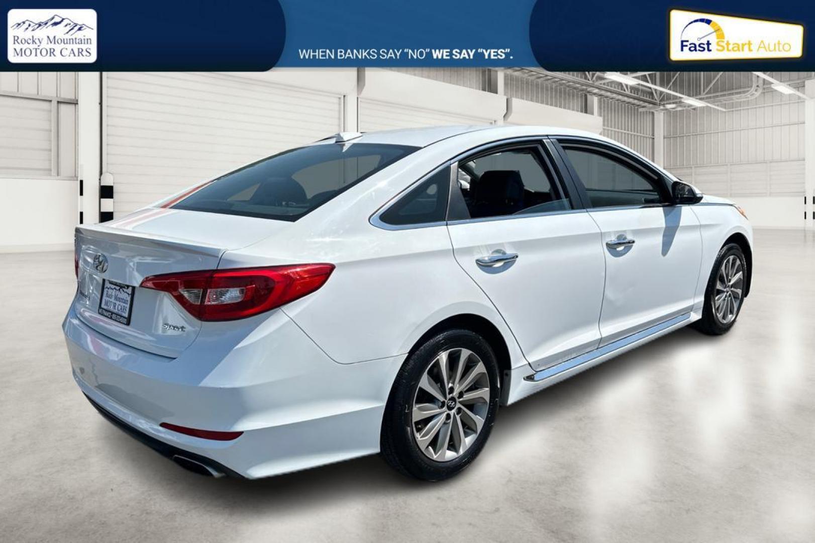 2016 White Hyundai Sonata Sport (5NPE34AF5GH) with an 2.4L L4 DOHC 16V engine, 6A transmission, located at 7755 State Street, Midvale, UT, 84047, (801) 753-9063, 40.610329, -111.890656 - Photo#2