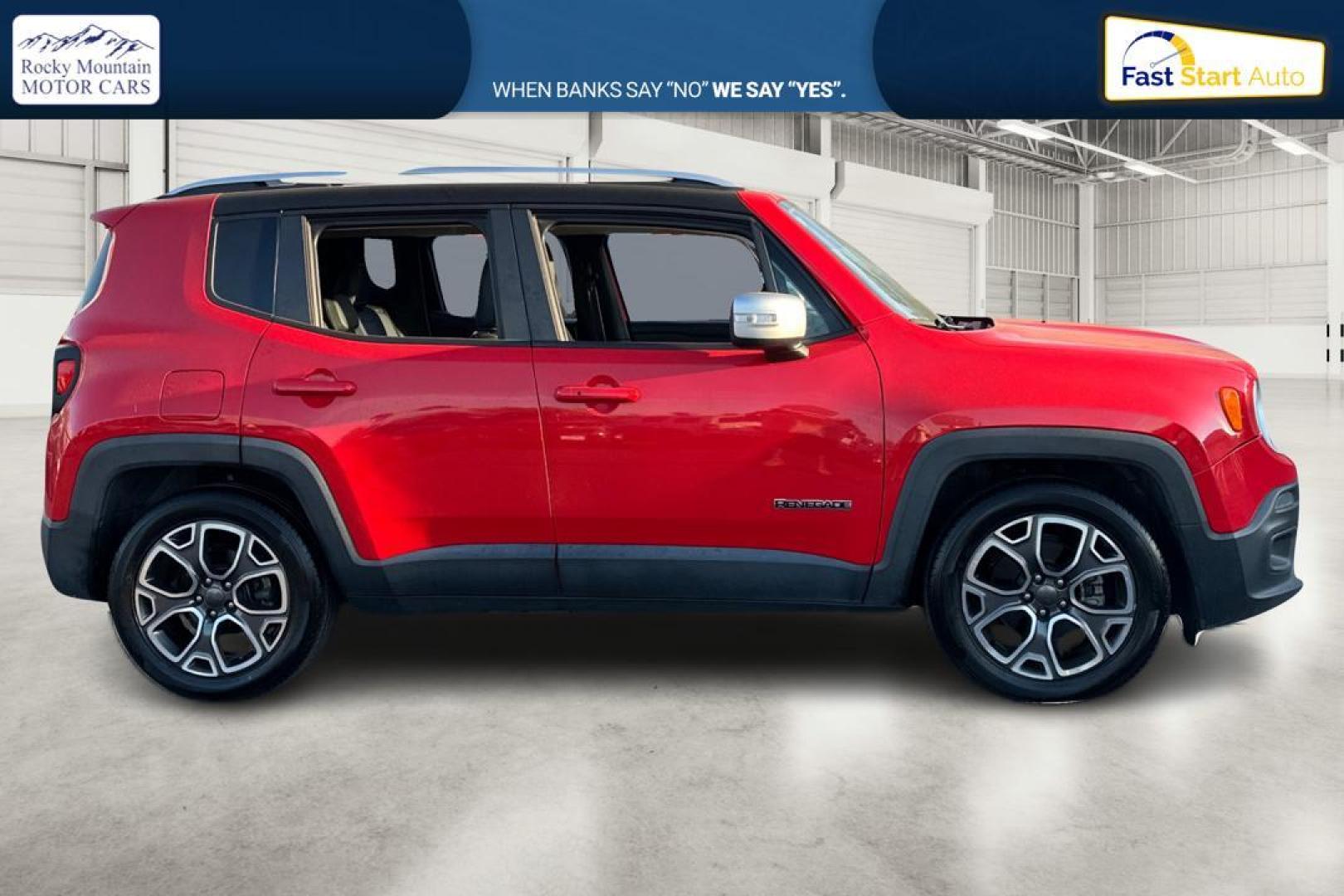 2016 Red Jeep Renegade Limited FWD (ZACCJADT7GP) with an 2.4L L4 DOHC 16V engine, 9A transmission, located at 767 S State Road, Pleasant Grove, UT, 84062, (801) 785-1058, 40.354839, -111.736687 - Photo#1