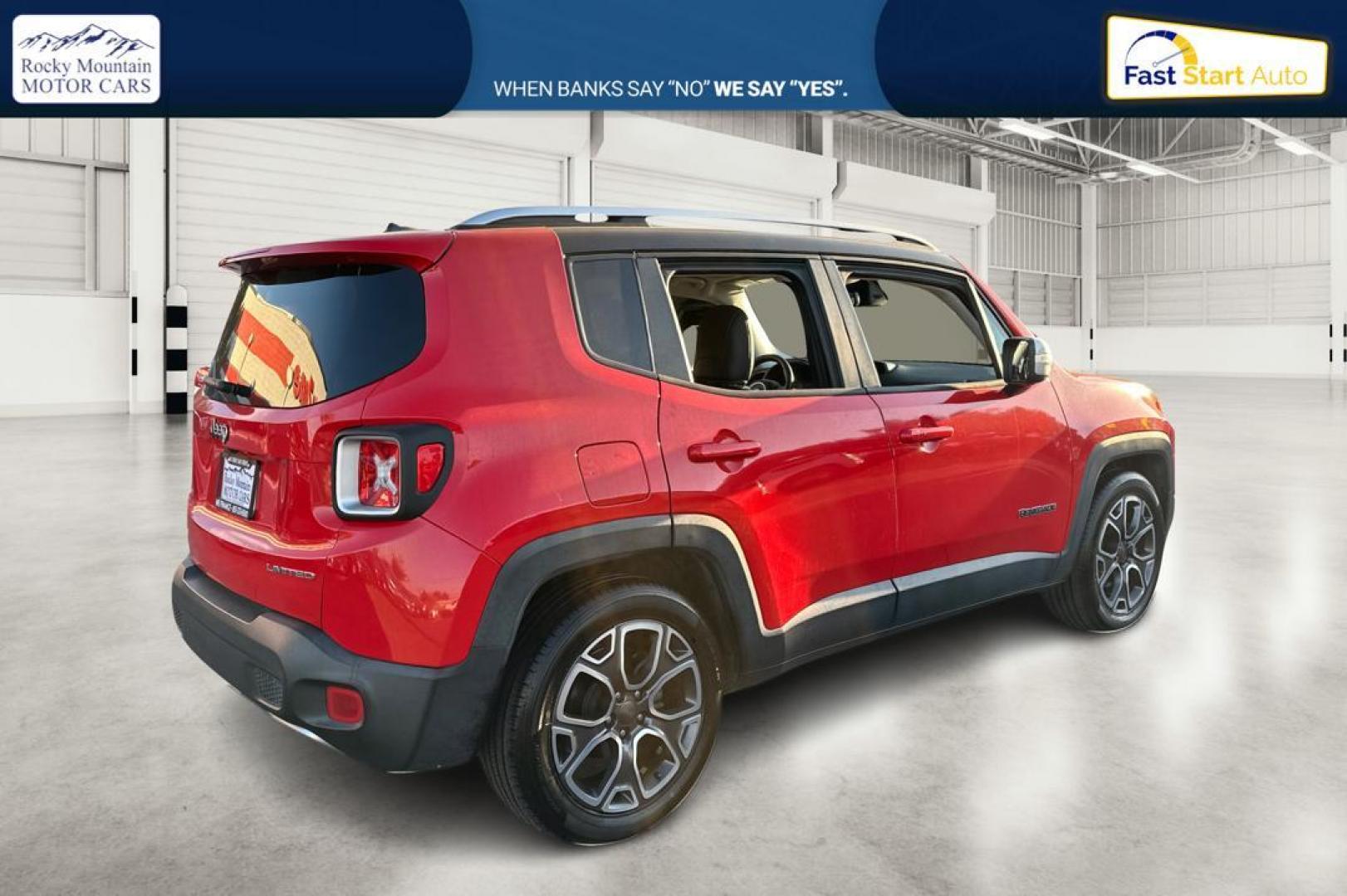 2016 Red Jeep Renegade Limited FWD (ZACCJADT7GP) with an 2.4L L4 DOHC 16V engine, 9A transmission, located at 767 S State Road, Pleasant Grove, UT, 84062, (801) 785-1058, 40.354839, -111.736687 - Photo#2