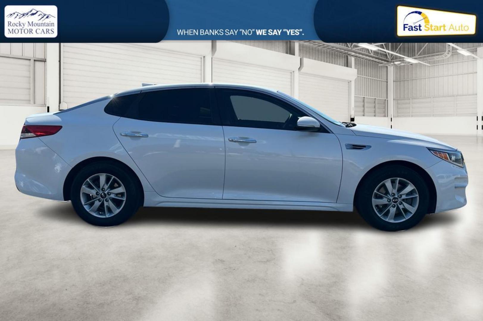 2016 White Kia Optima LX (KNAGT4L34G5) with an 2.4L L4 DOHC 16V engine, 6A transmission, located at 7755 State Street, Midvale, UT, 84047, (801) 753-9063, 40.610329, -111.890656 - Photo#1