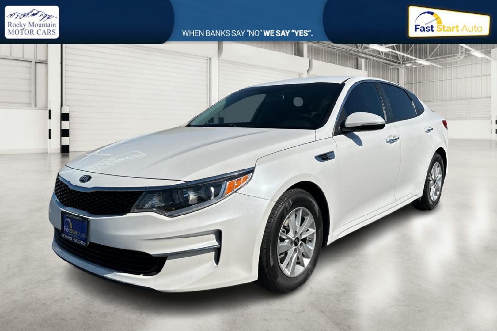 2016 White Kia Optima LX (KNAGT4L34G5) with an 2.4L L4 DOHC 16V engine, 6A transmission, located at 7755 State Street, Midvale, UT, 84047, (801) 753-9063, 40.610329, -111.890656 - Photo#6