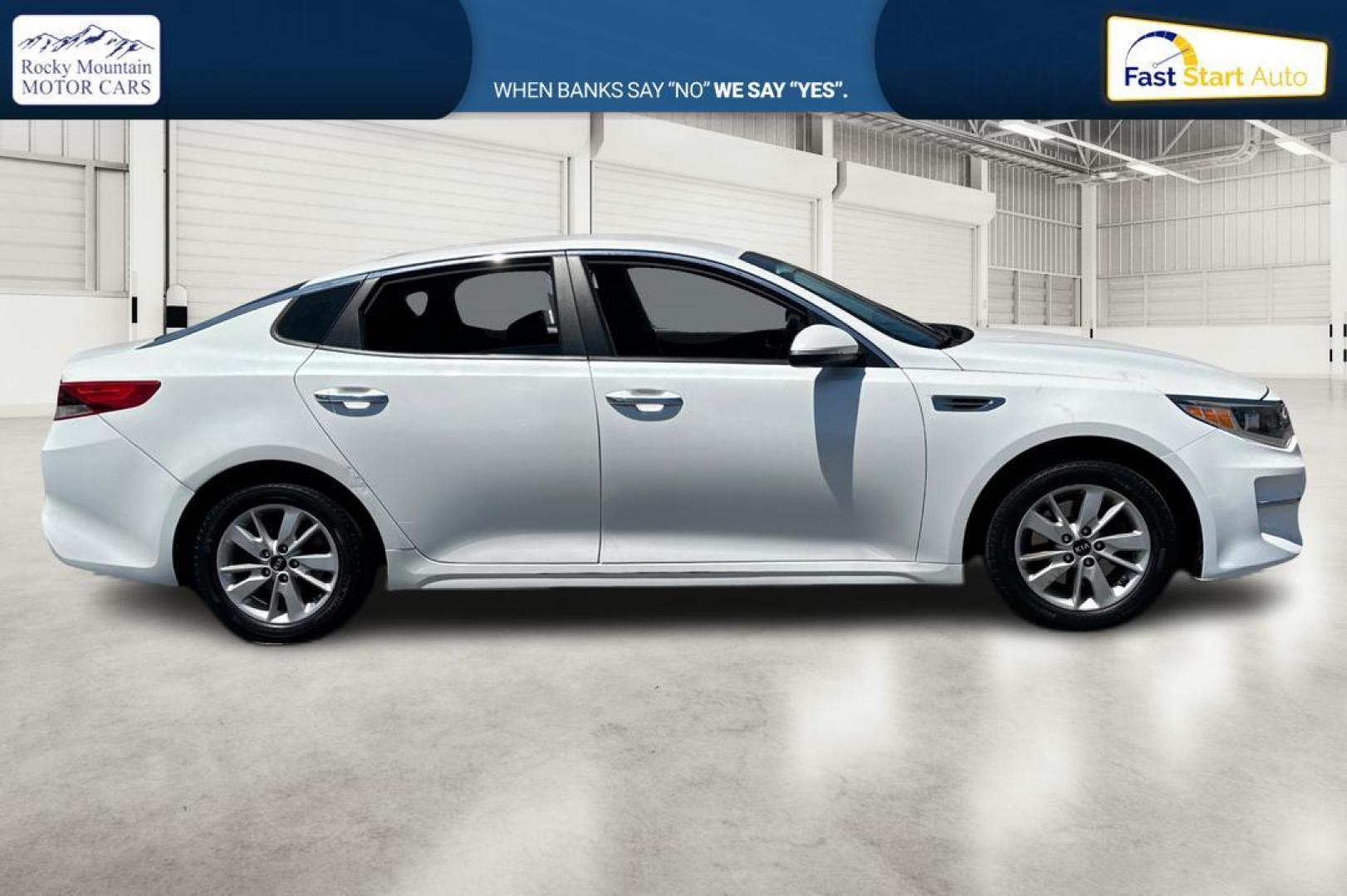 2016 White Kia Optima LX (KNAGT4L37G5) with an 2.4L L4 DOHC 16V engine, 6A transmission, located at 7755 State Street, Midvale, UT, 84047, (801) 753-9063, 40.610329, -111.890656 - Photo#1