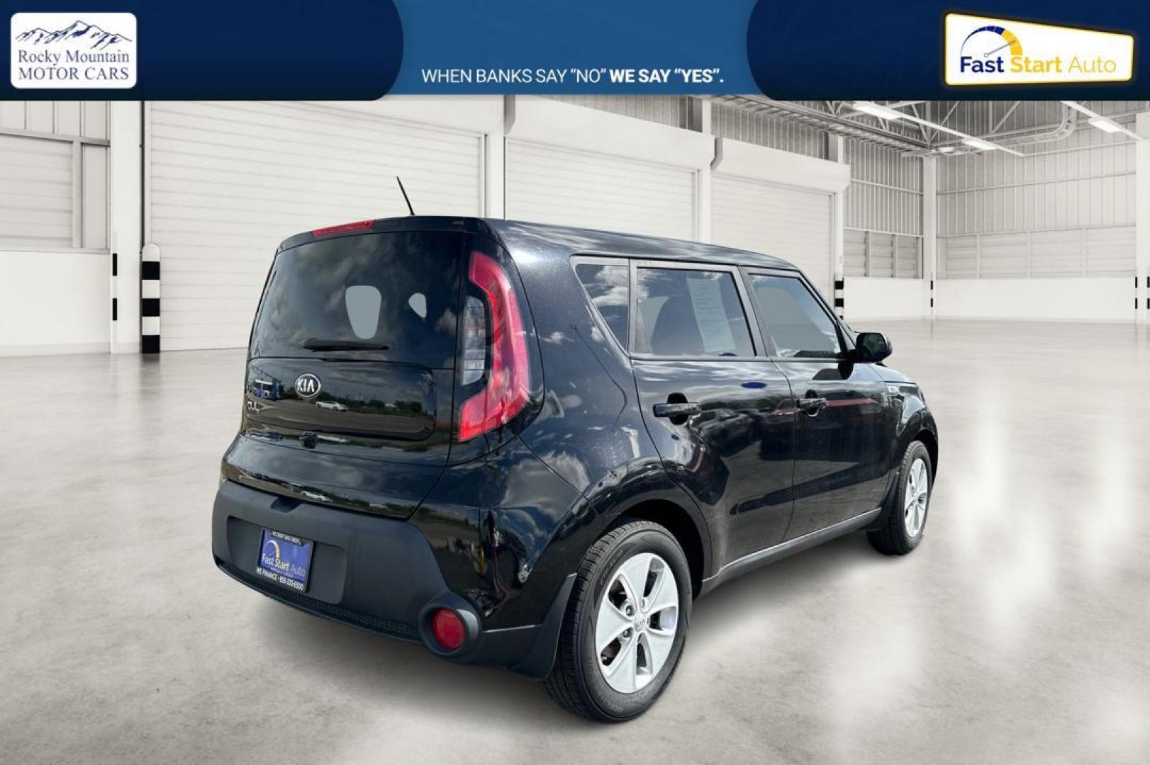 2016 Black Kia Soul Base 6A (KNDJN2A29G7) with an 1.6L L4 DOHC 16V engine, 6A transmission, located at 7755 State Street, Midvale, UT, 84047, (801) 753-9063, 40.610329, -111.890656 - Photo#2